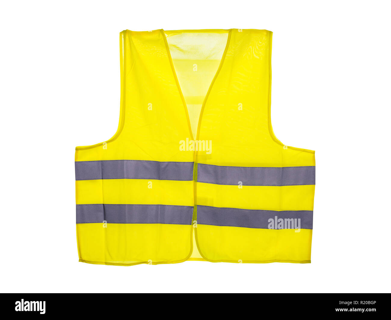 Yellow safety vest, isolated on a white background with a clipping path ...
