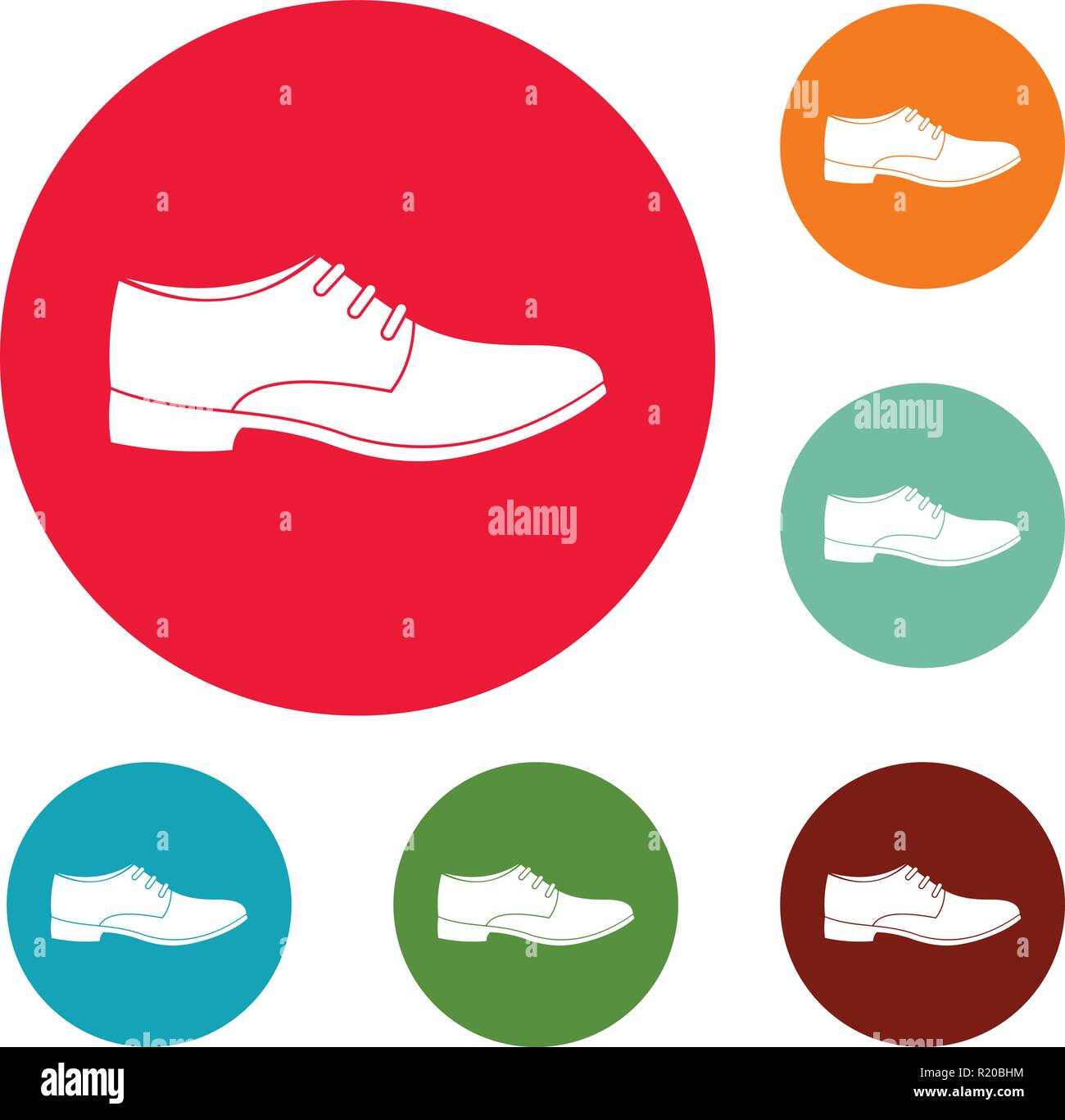 Men shoe icons circle set vector isolated on white background Stock ...