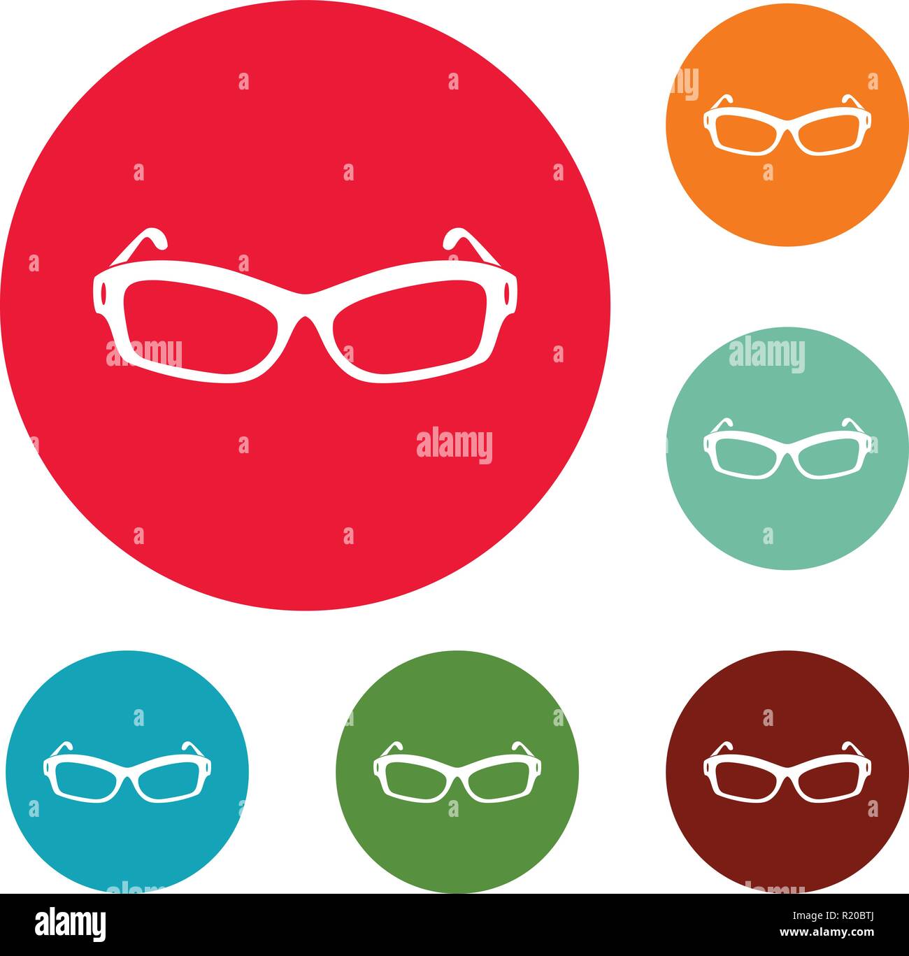 Eyeglasses icons circle set vector isolated on white background Stock ...