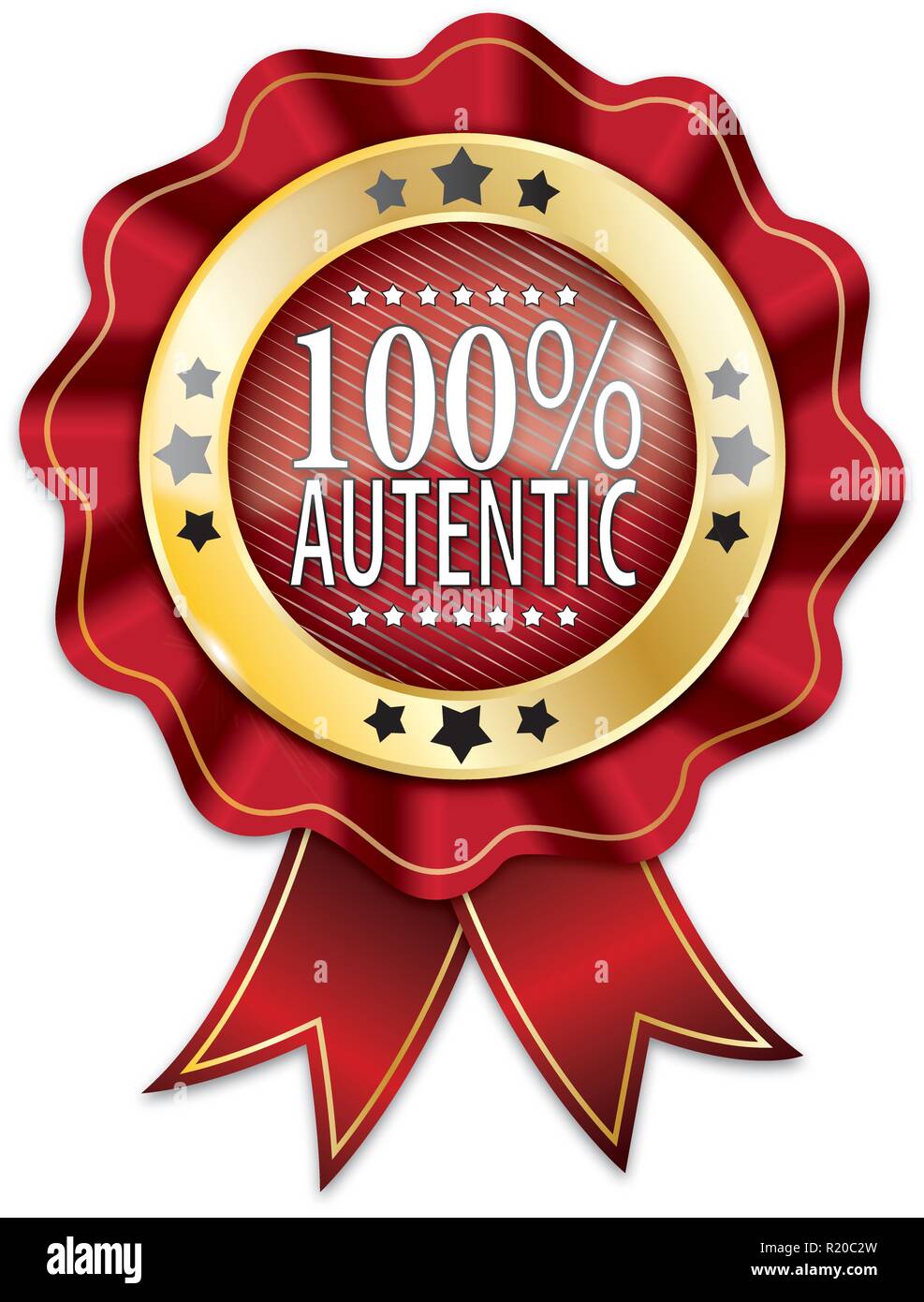 Certified ribbon round red hi-res stock photography and images - Alamy