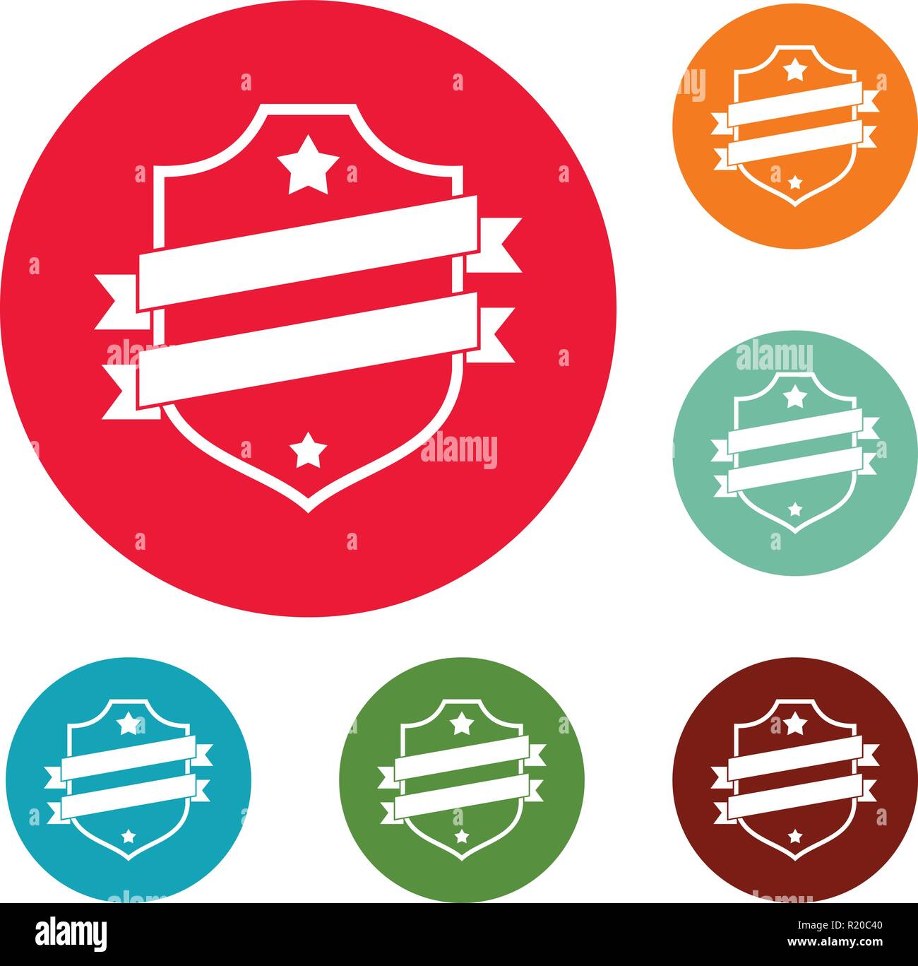 Badge business icons circle set vector isolated on white background ...