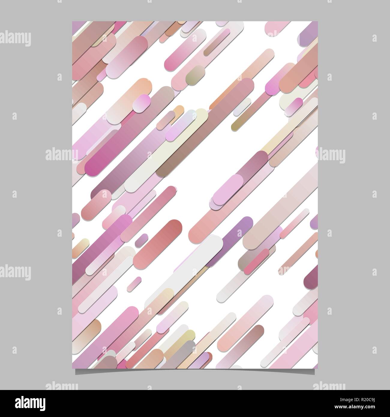 Pink modern abstract diagonal gradient rounded stripe pattern flyer background Stock Vector