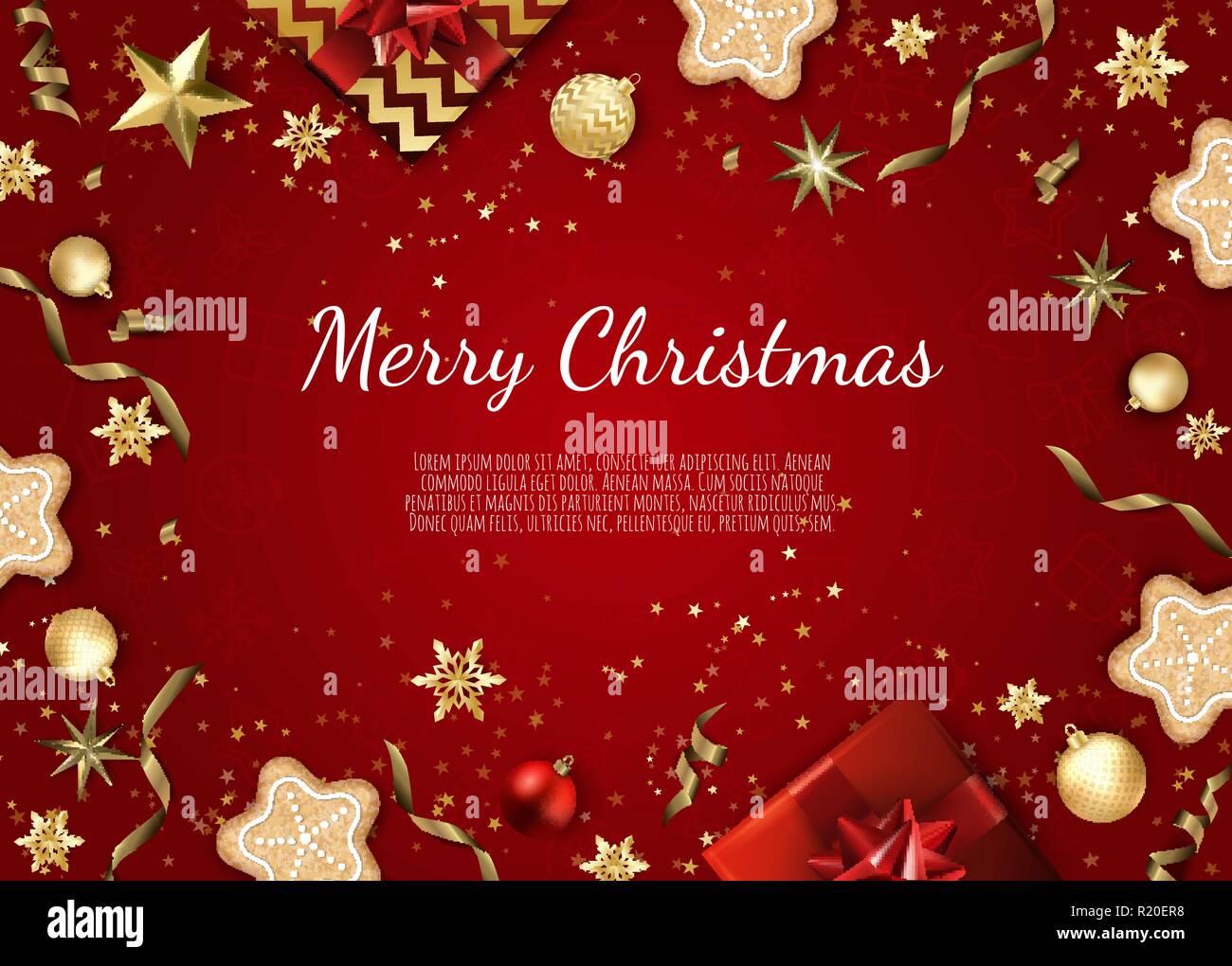 Christmas and New Year background with Gold glitter texture. Xmas card ...