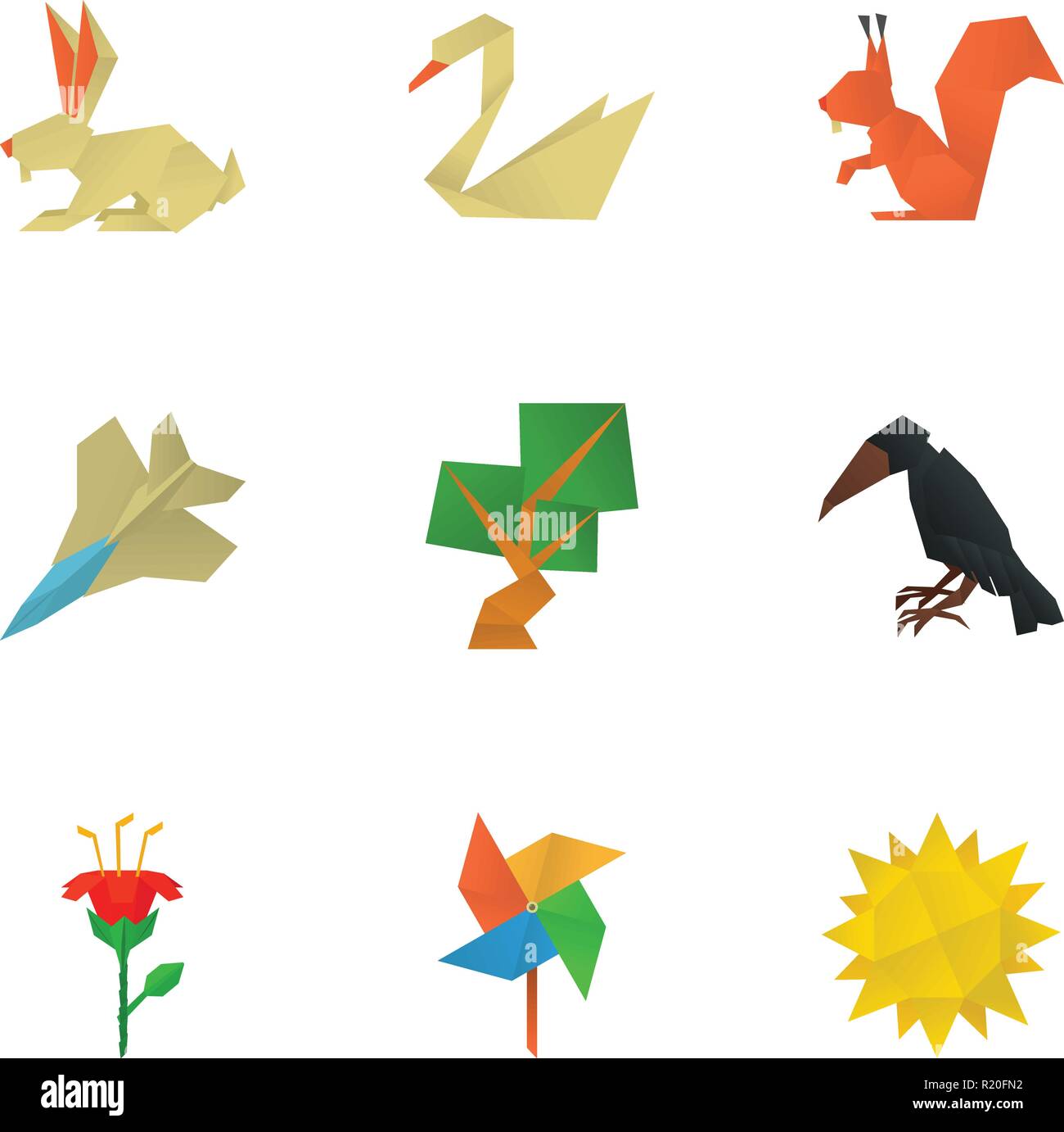 Graph paper icons set, cartoon style Stock Vector Image & Art Alamy