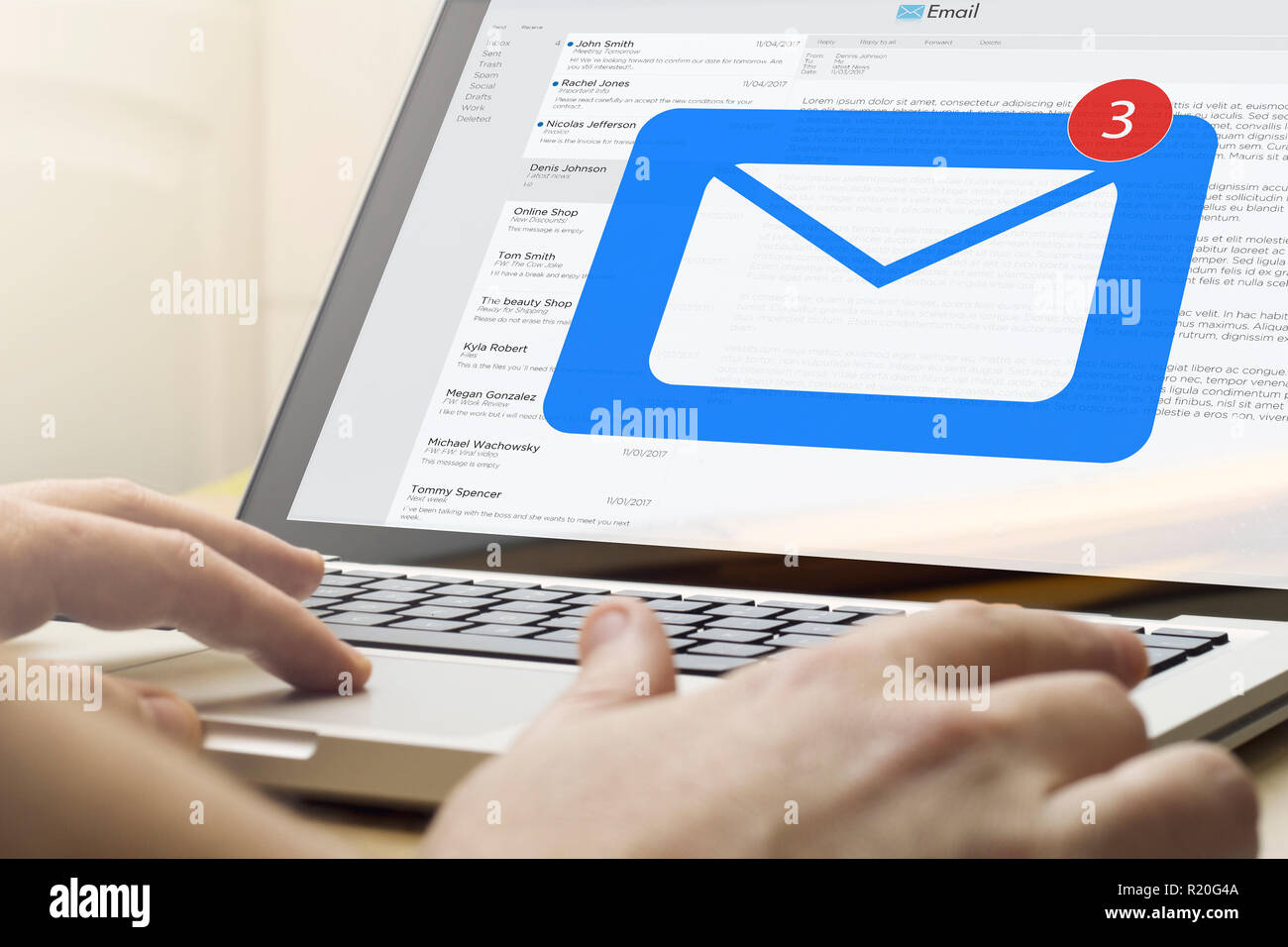 Email Computer Screen Using email computer screen hi-res stock photography and images - Alamy