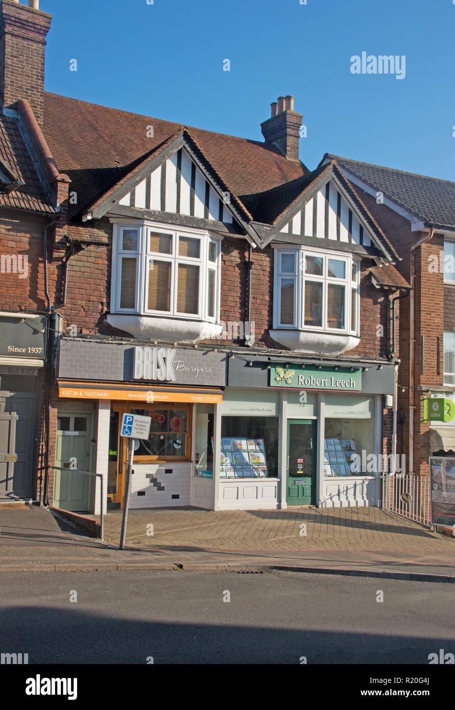 Oxted Surrey Shops Station Road Stock Photo Alamy
