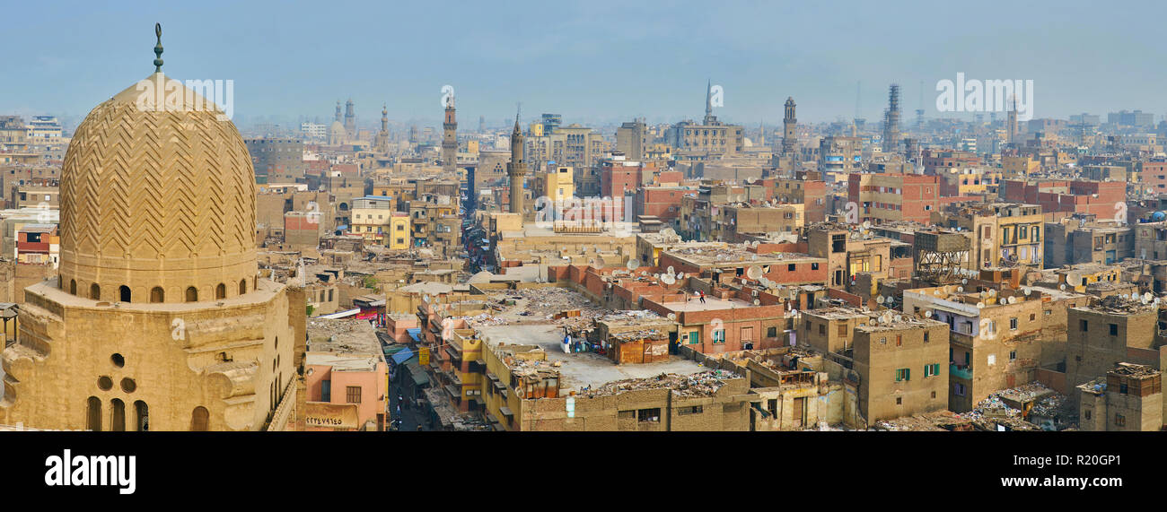 CAIRO, EGYPT DECEMBER 21, 2017 Aerial cityscape with poor