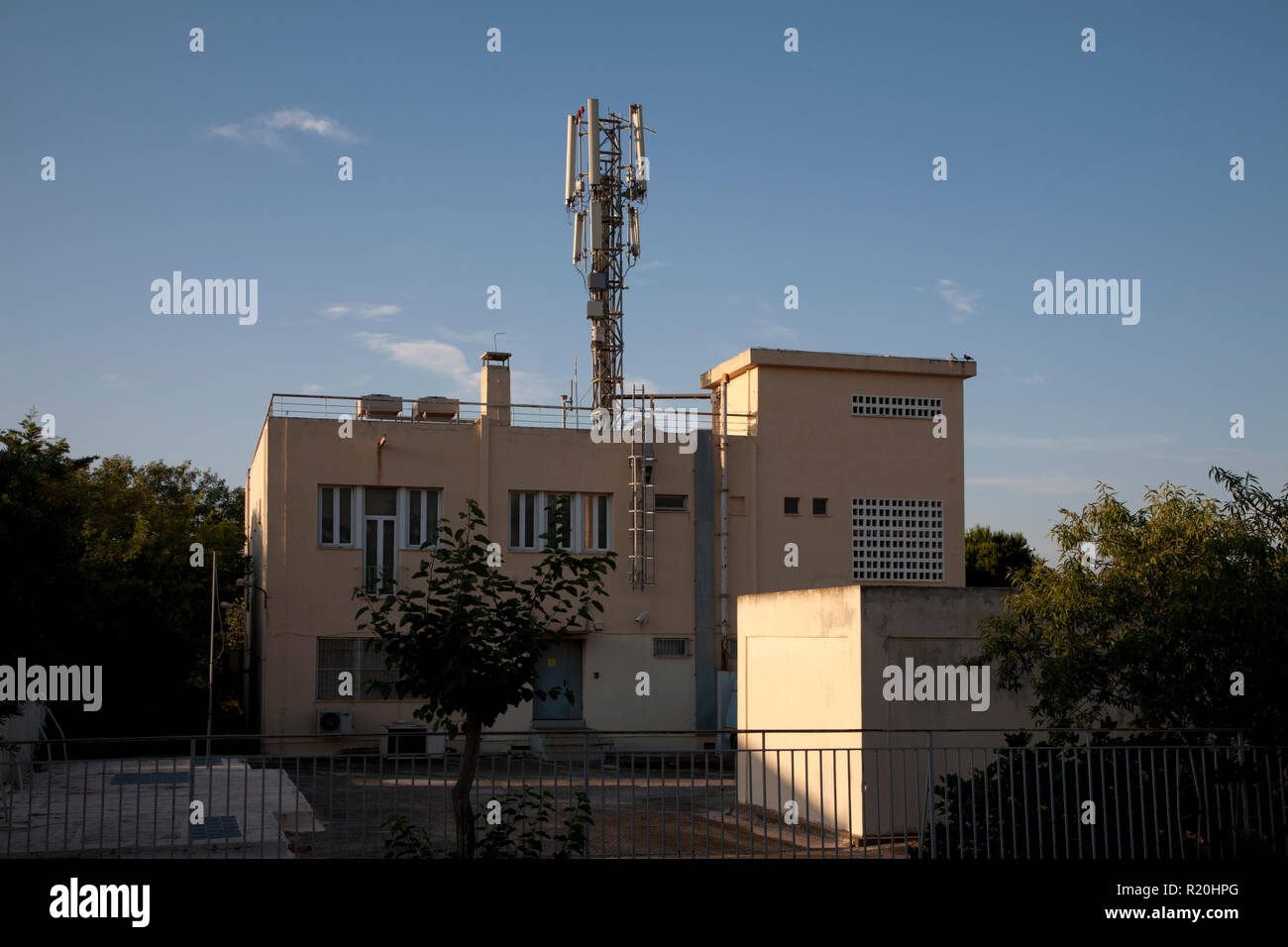 communications mast vouliagmeni athens greece Stock Photo