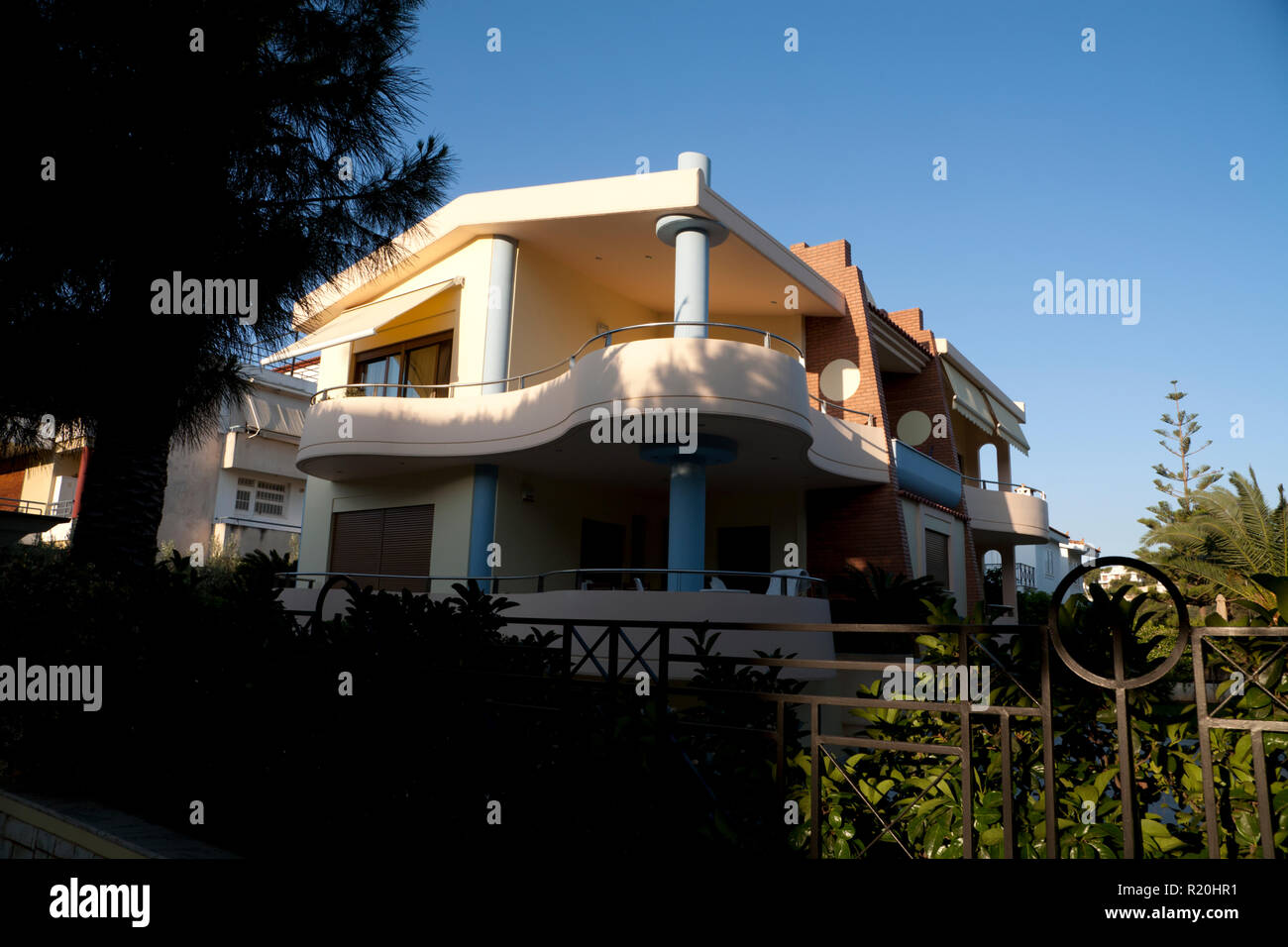 art deco apartment block vouliagmeni athens greece Stock Photo Alamy