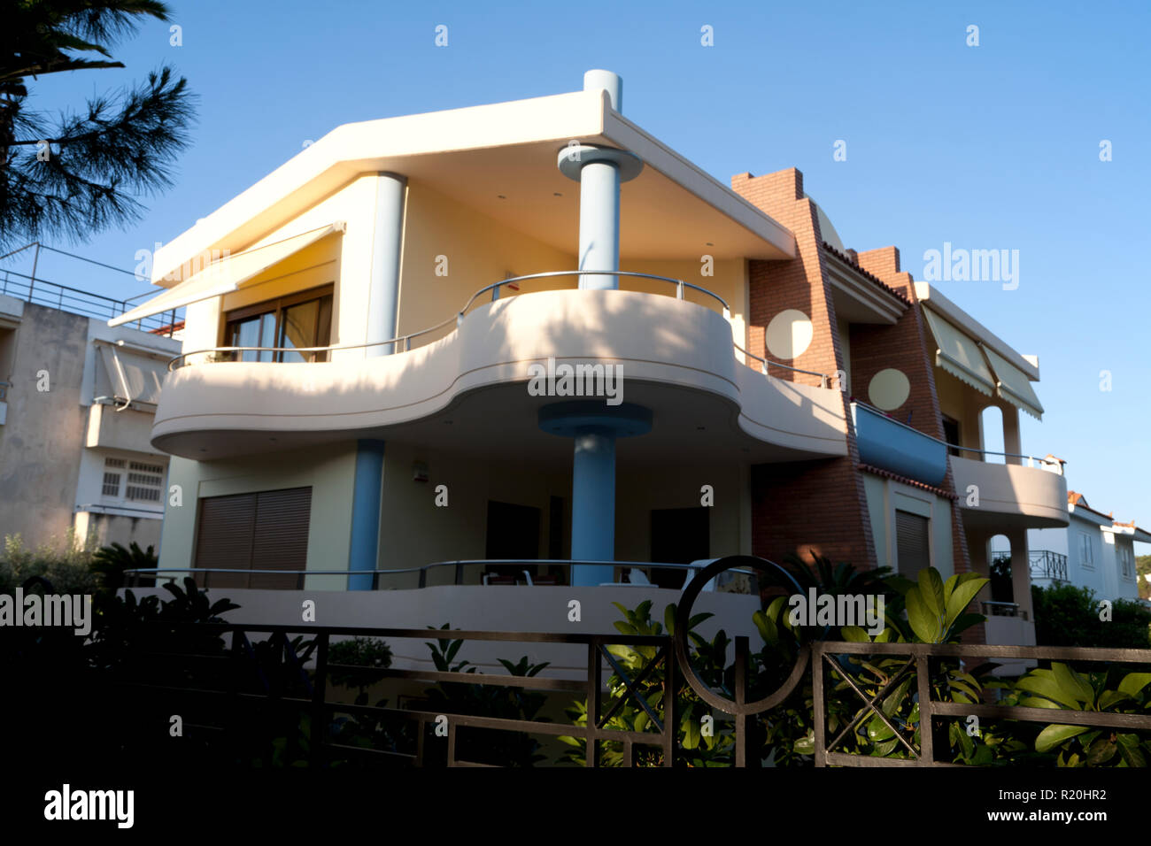 art deco apartment block vouliagmeni athens greece Stock Photo Alamy