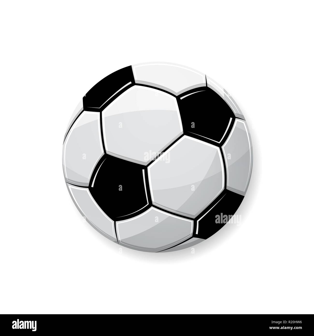 Abstract football symbol with shadow isolated on white background Stock