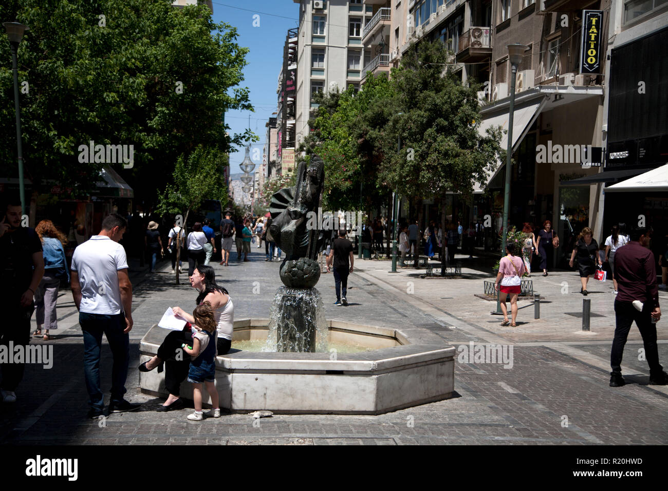 shoppng precinct ermou syntagma athens greece Stock Photo