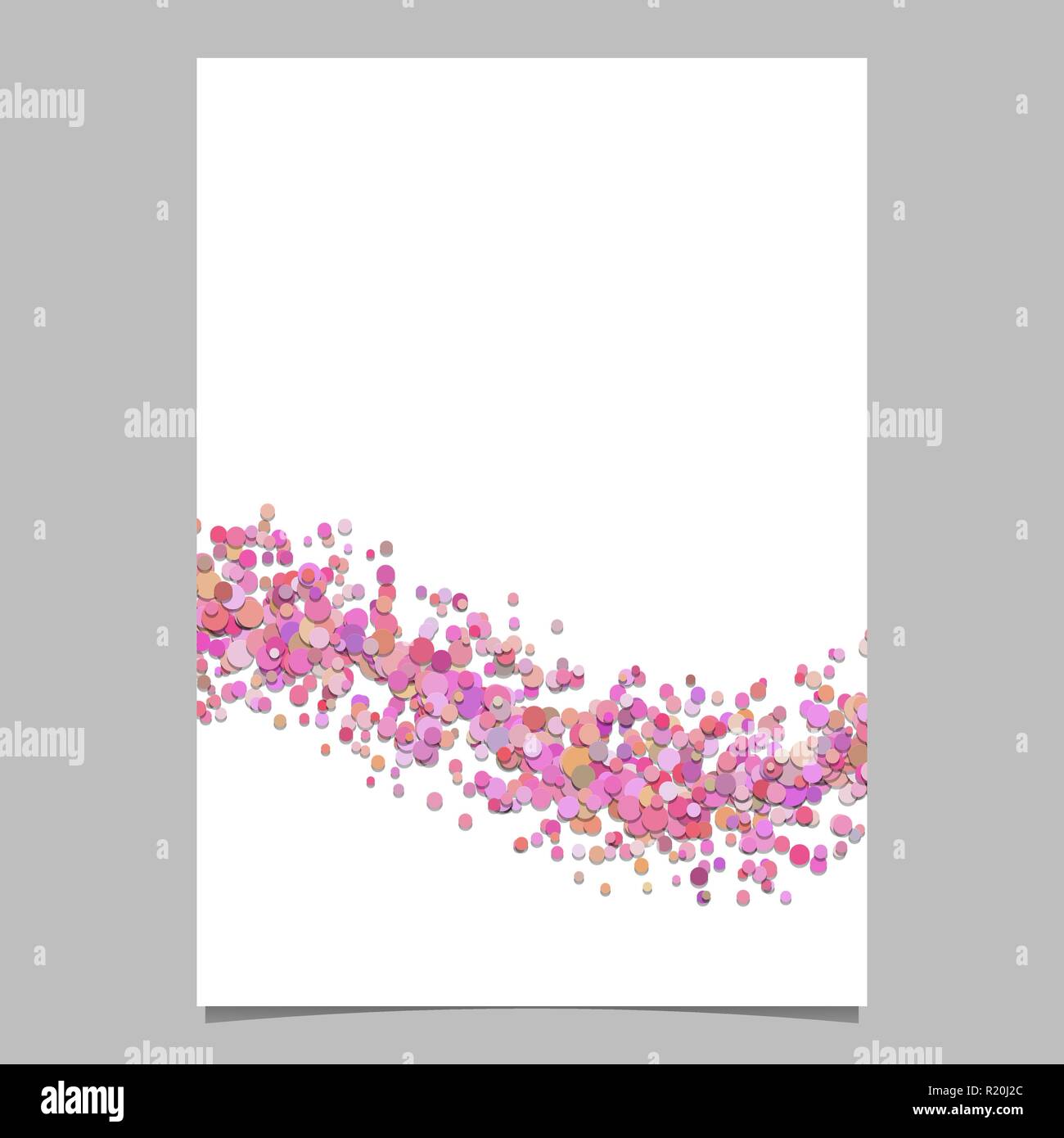 Abstract blank wave dispersed confetti circle brochure background Stock Vector