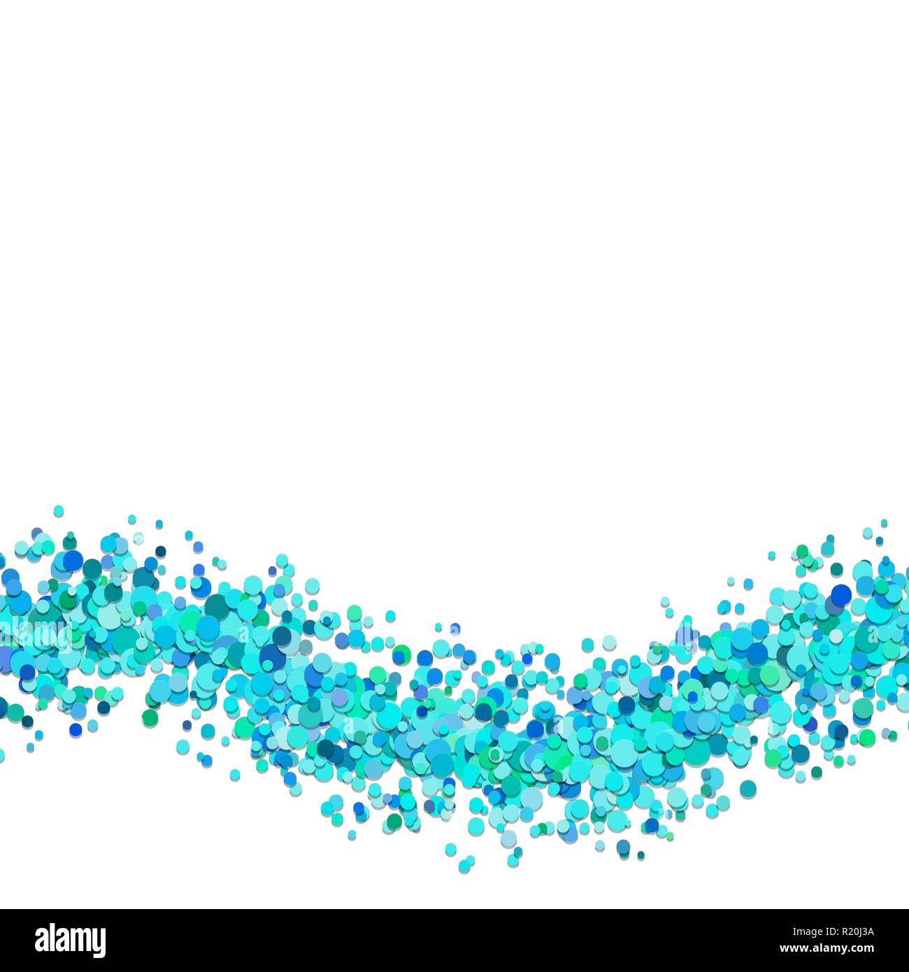 Blank abstract wave sprinkled confetti dot background template Stock Vector