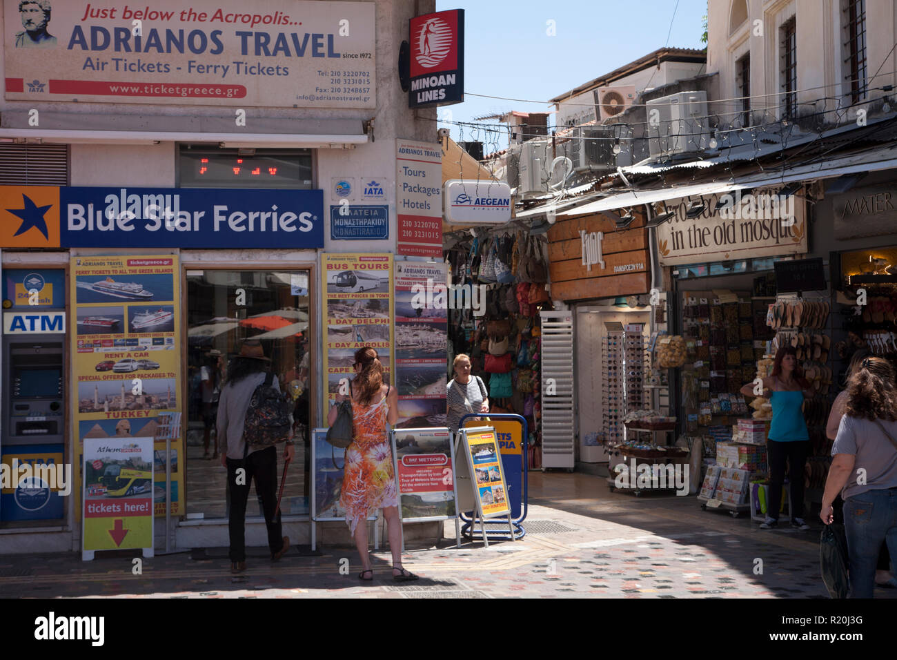 travel agency plateia monastiraki athens greece Stock Photo Alamy