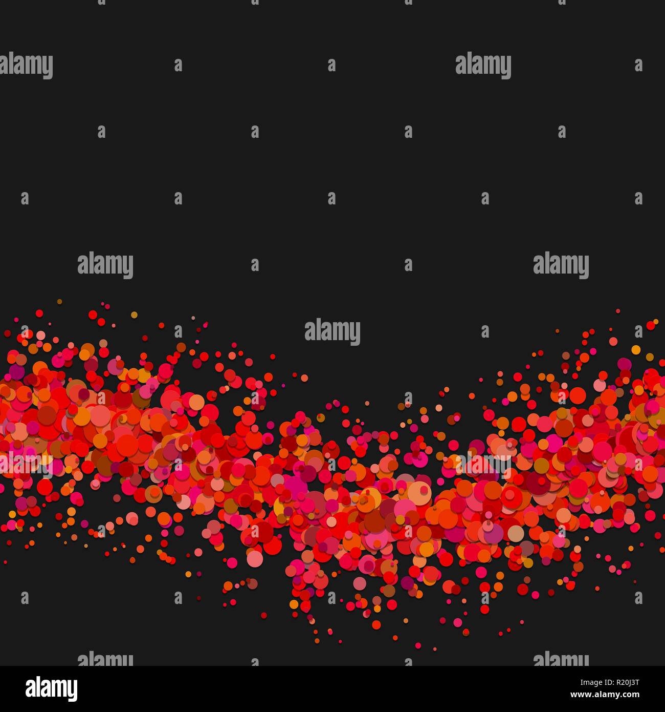 Blank abstract wave dispersed confetti dot background template Stock Vector