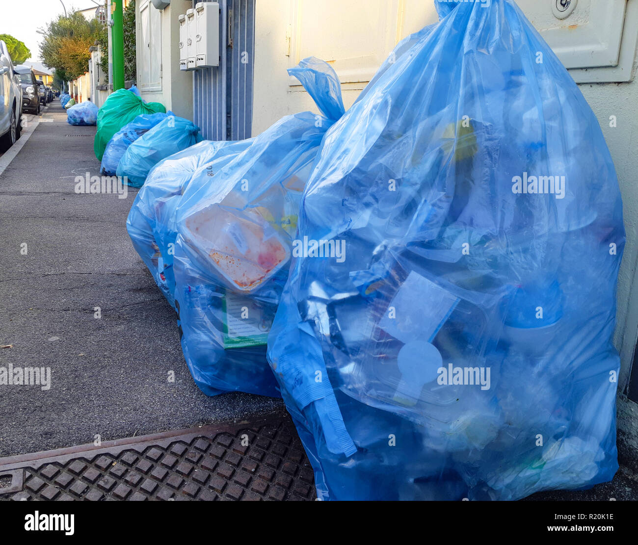 Blue plastic recycling bags hires stock photography and images Alamy
