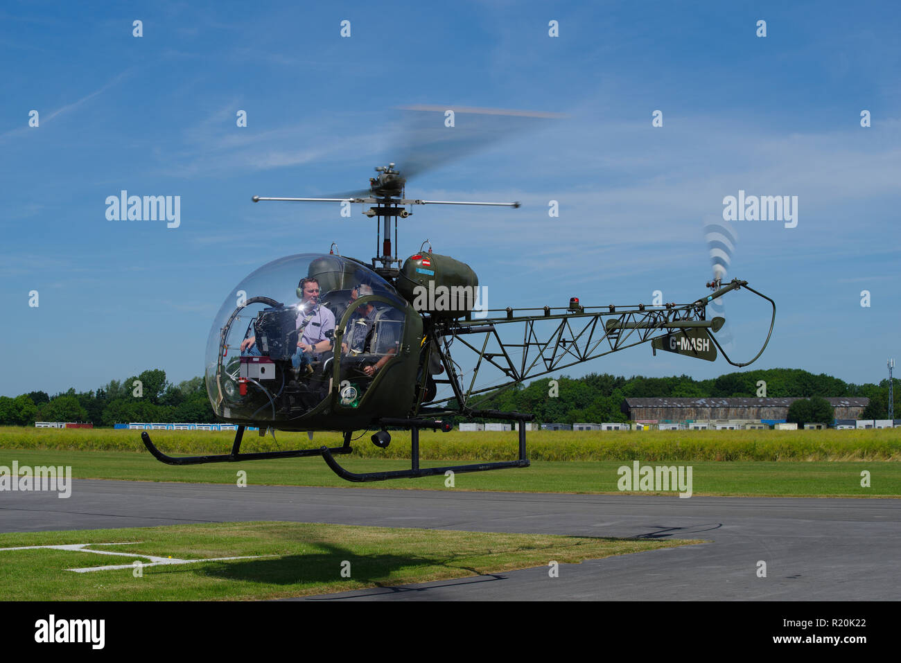 Bell 47 Sioux at Breighton Airfield, Hull. Stock Photo
