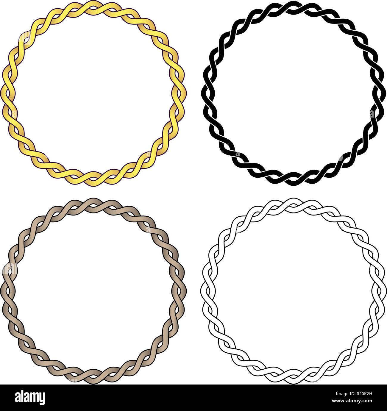 Twisted Braided Wire Rope Chain Vector Illustration Stock Vector