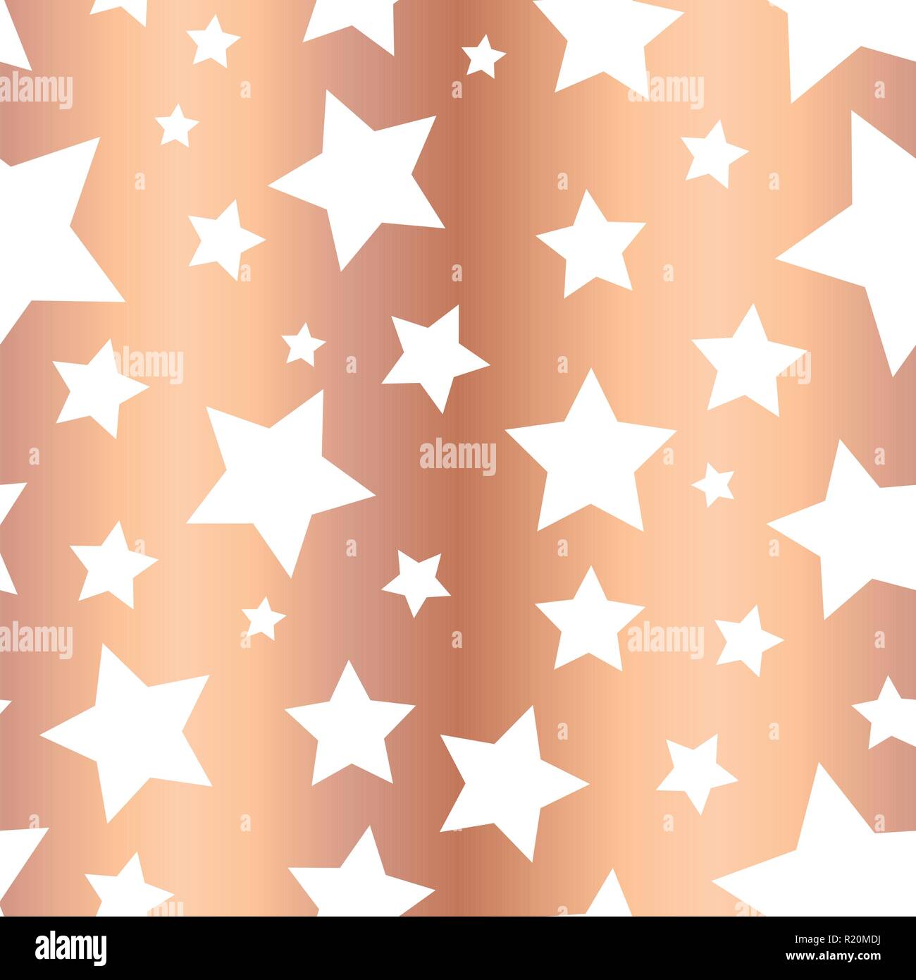 Shiny Copper Foil Stars Seamless Vector Pattern White Star Shapes On Rose Golden Background Gold Night
