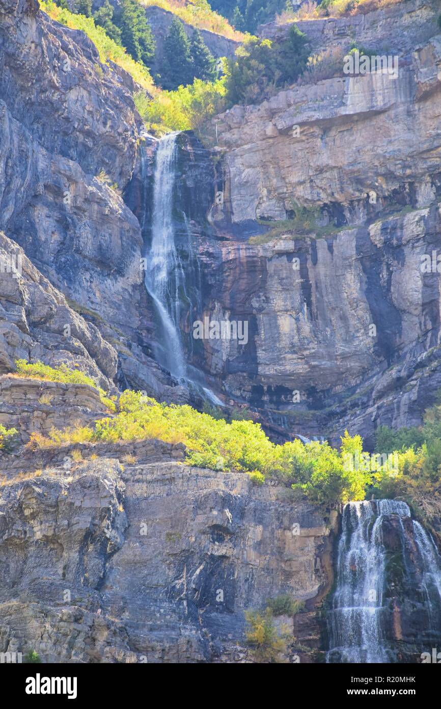 Bridal Veil Falls is a 607foottall (185 meters) double cataract waterfall in the south end of