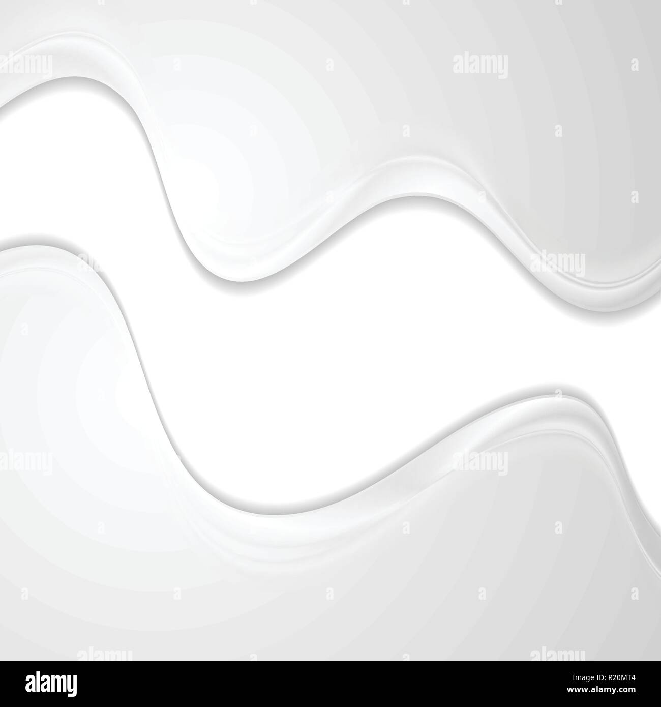 Abstract white background with grey waves. Vector illustration Stock