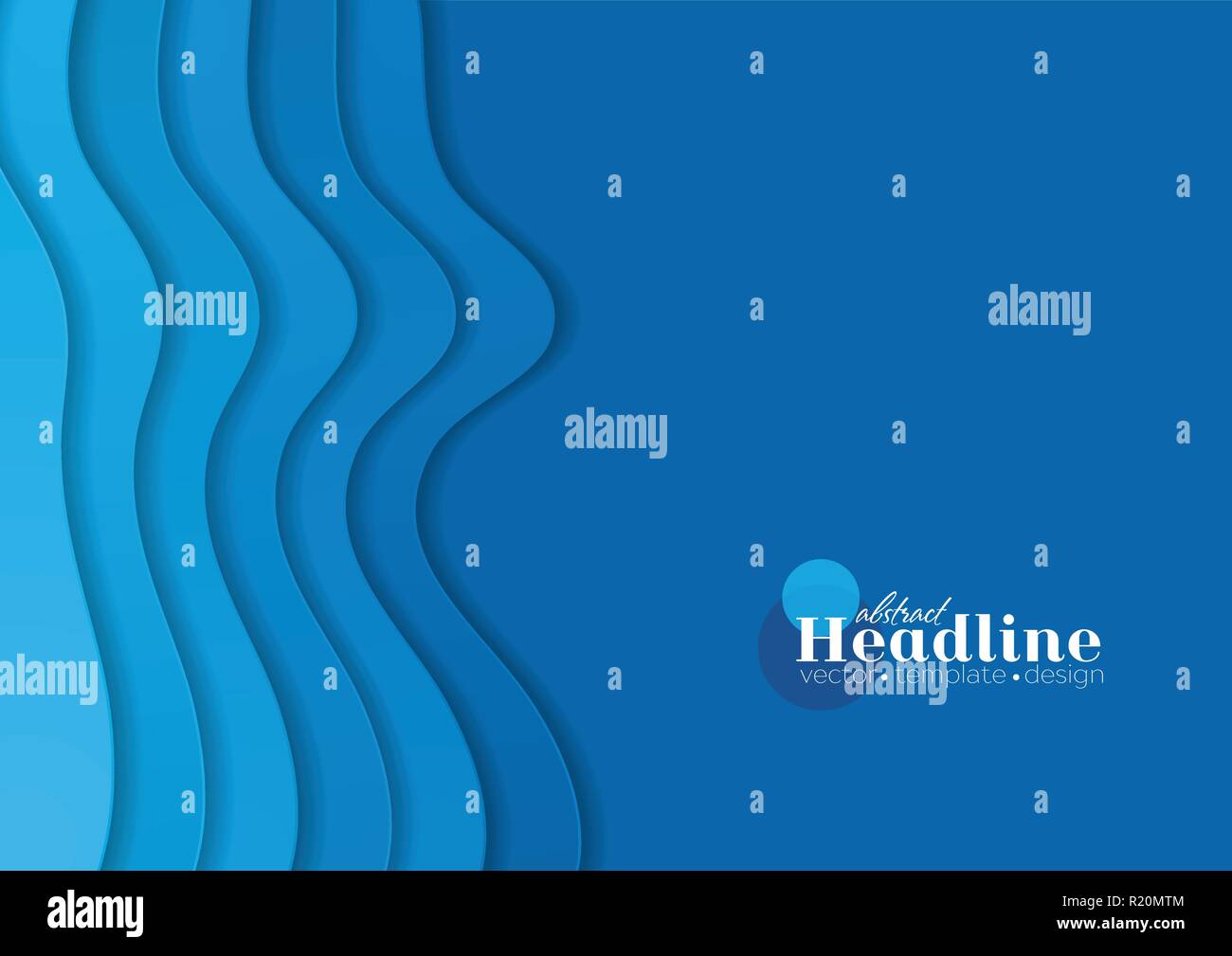 Blue corporate minimal material waves abstract background. Vector design Stock Vector