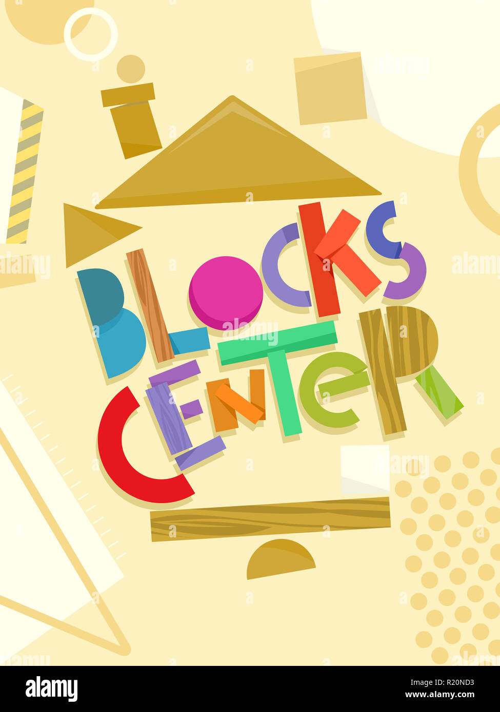Typography Illustration Featuring the Words Blocks Center Surrounded by  Wooden Building Blocks Stock Photo - Alamy