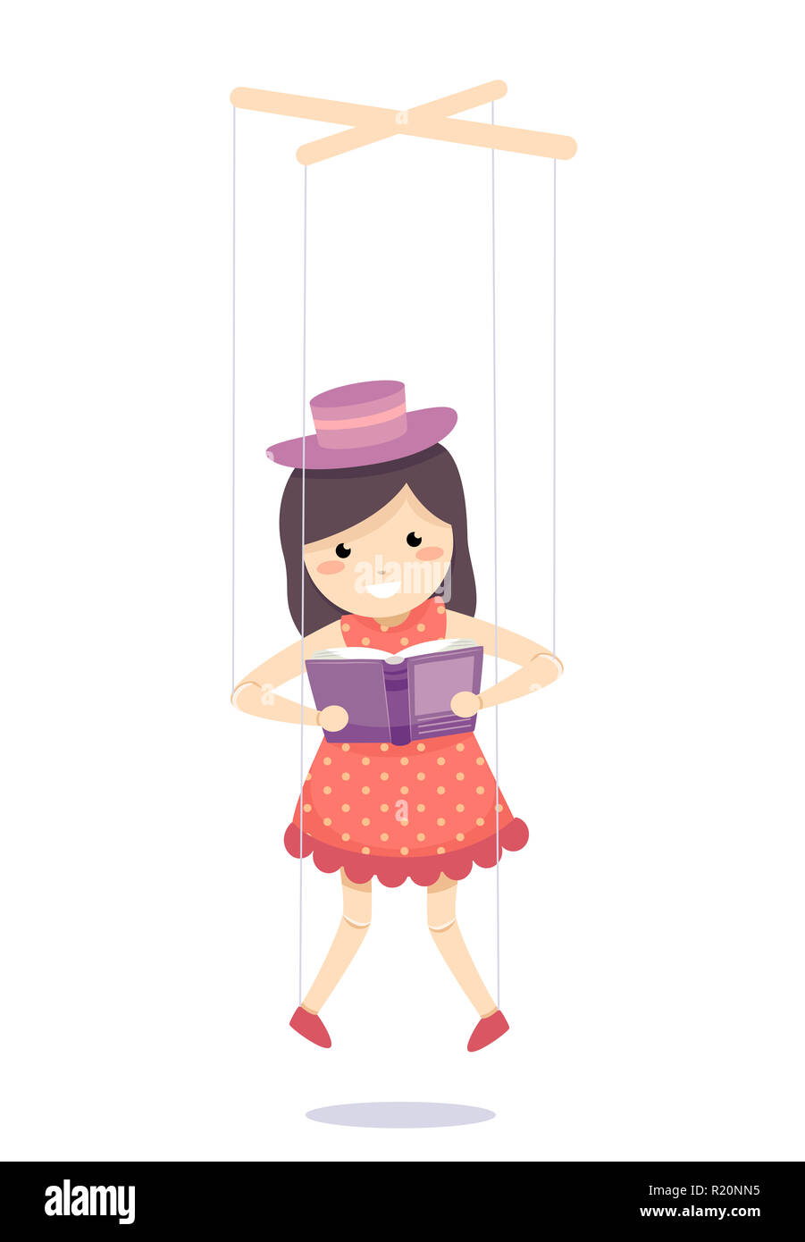 Colorful Illustration Featuring a Dressed Like a Little Girl