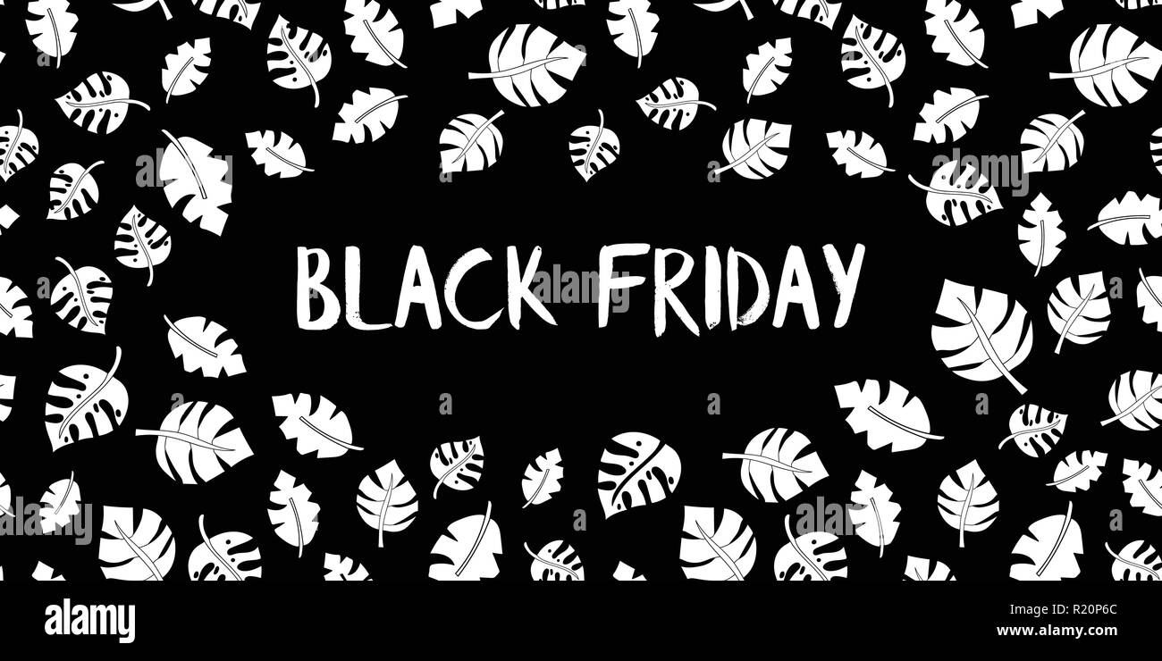 Black Friday sale text vector hand drawn white Stock Vector