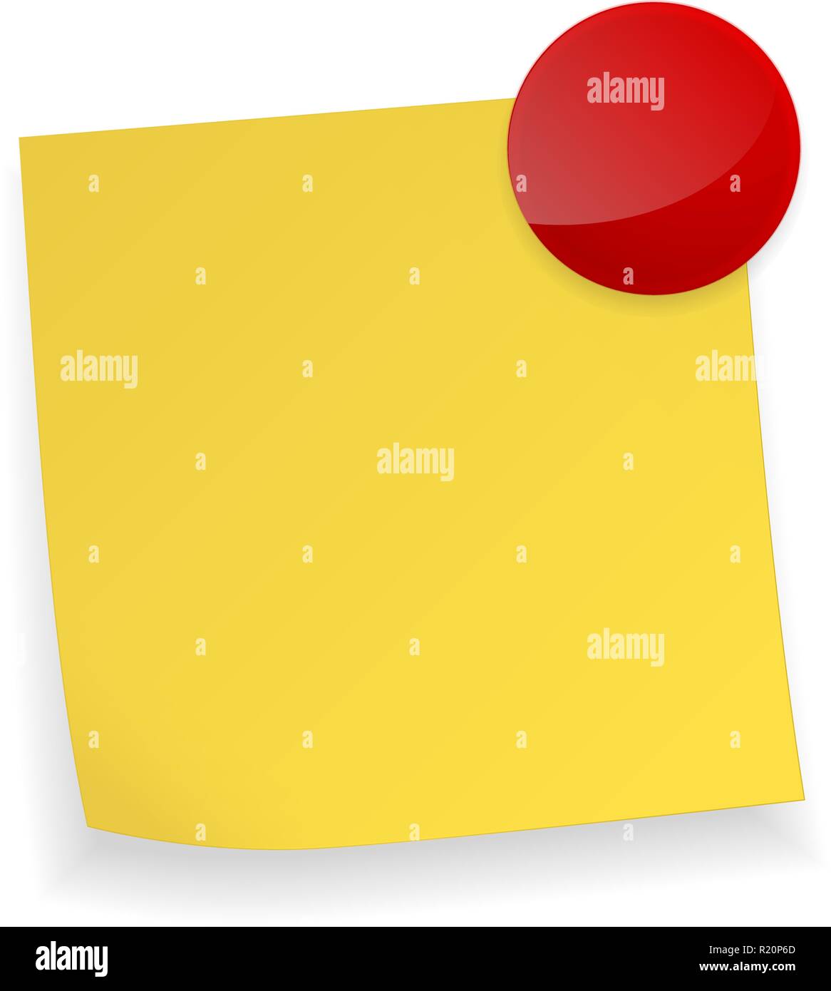 Yellow paper message with red pin Stock Vector Image & Art Alamy