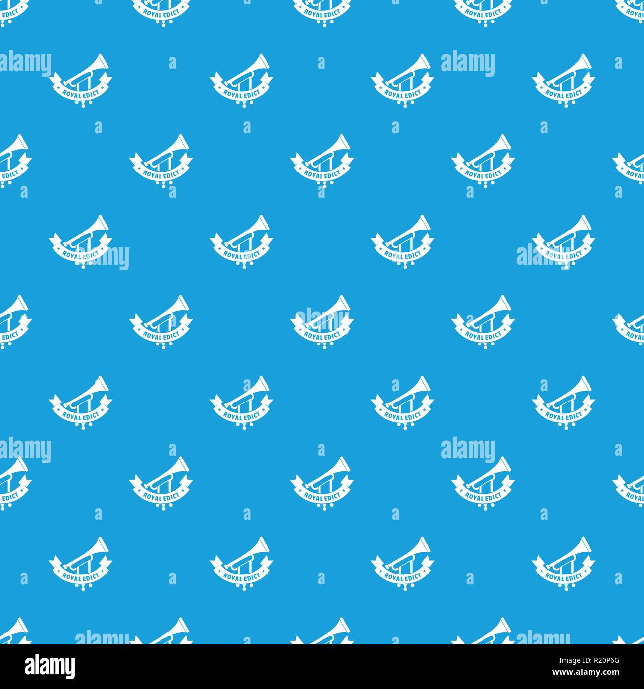 Trumpet pattern vector seamless blue Stock Vector