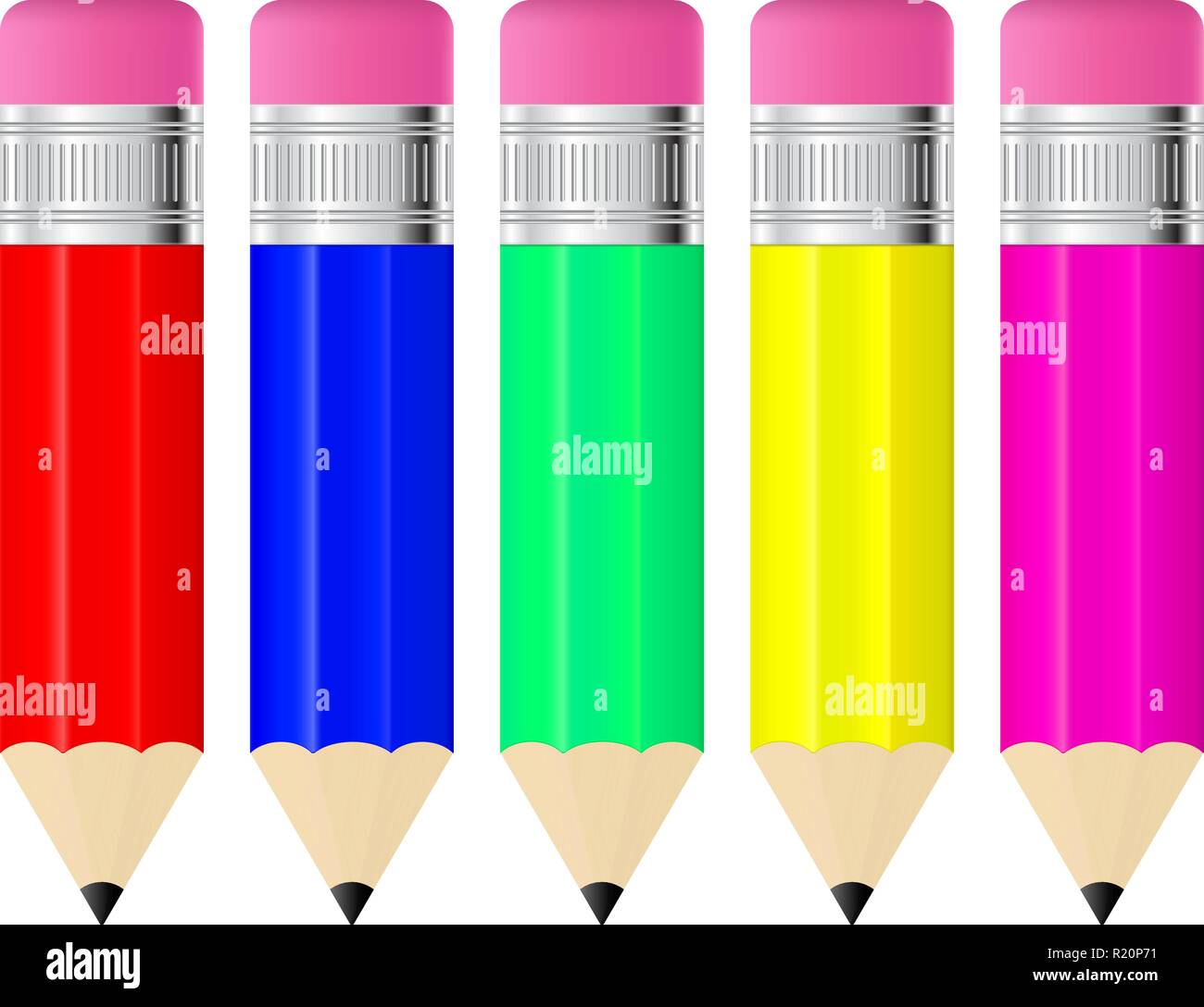 Colored pencils with eraser Stock Vector Image & Art - Alamy