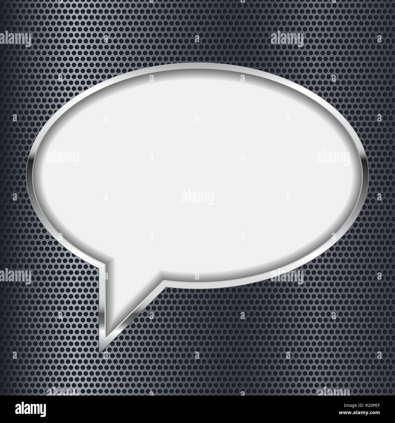 Speech bubble on metal perforated background Stock Vector Image & Art ...