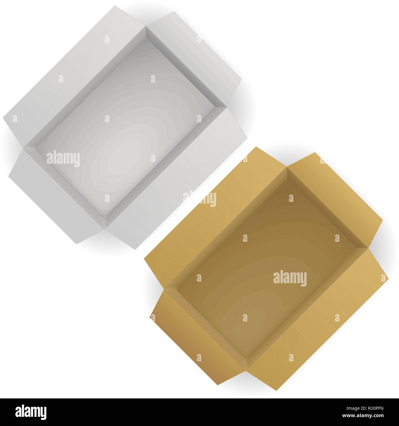 Open cardboard box top view Stock Vector Images Alamy