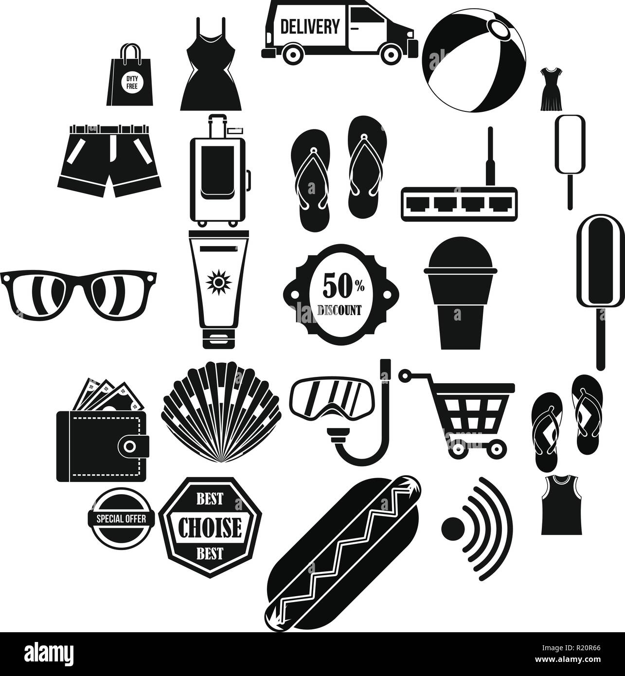 Tourist shop icons set, simple style Stock Vector Image & Art - Alamy