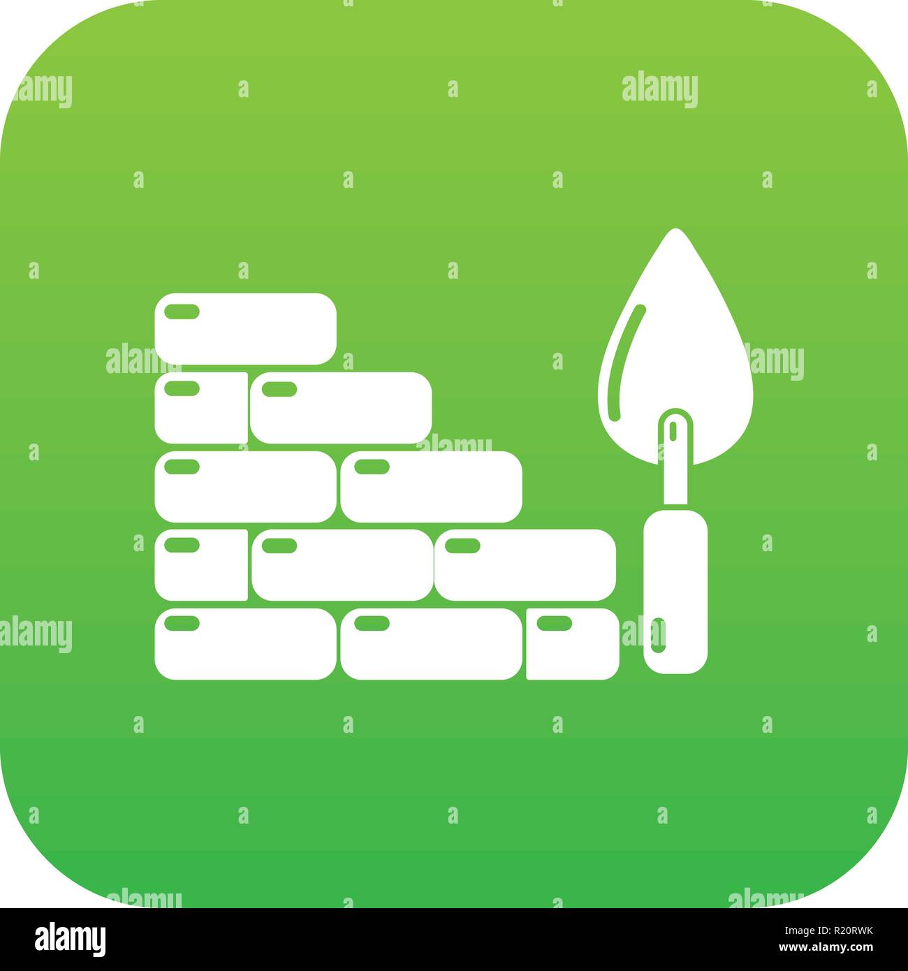 Brick wall icon green vector Stock Vector Image & Art - Alamy