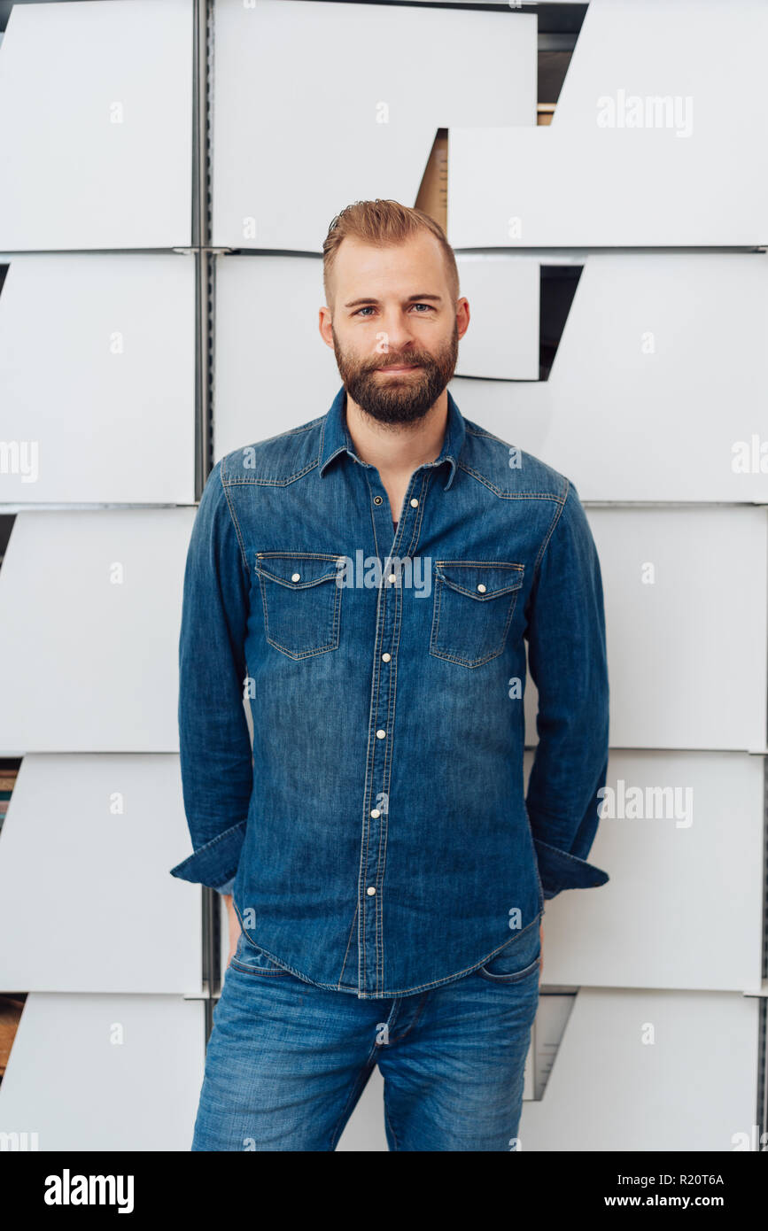 men in blue jeans