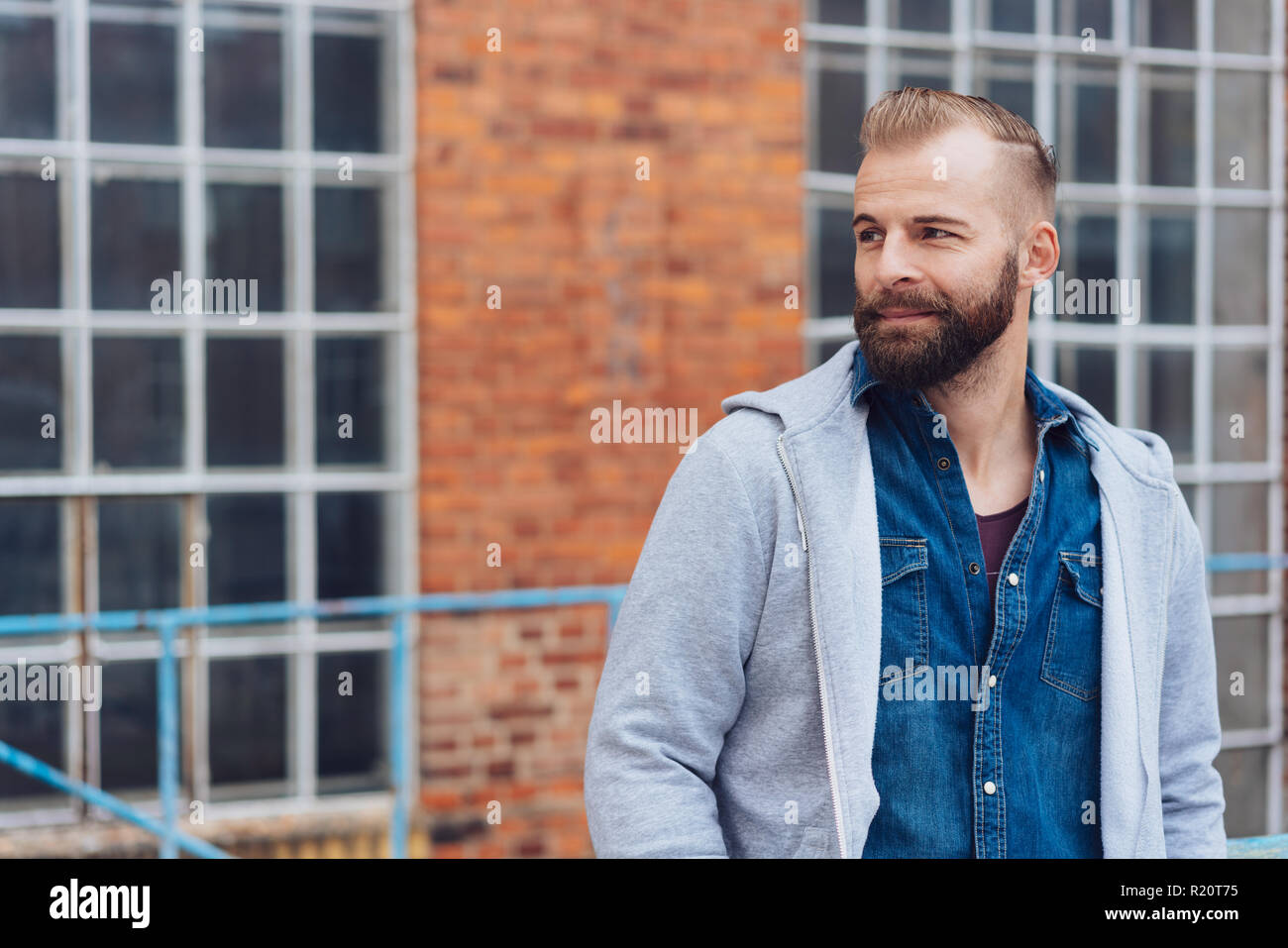 denim shirt with hoodie