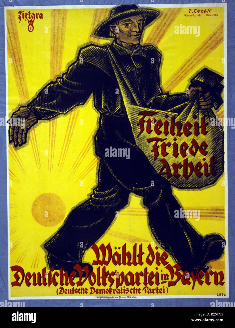 BREAD WORK FREEDOM AND PEACE  German Interwar Communist Propaganda Poster