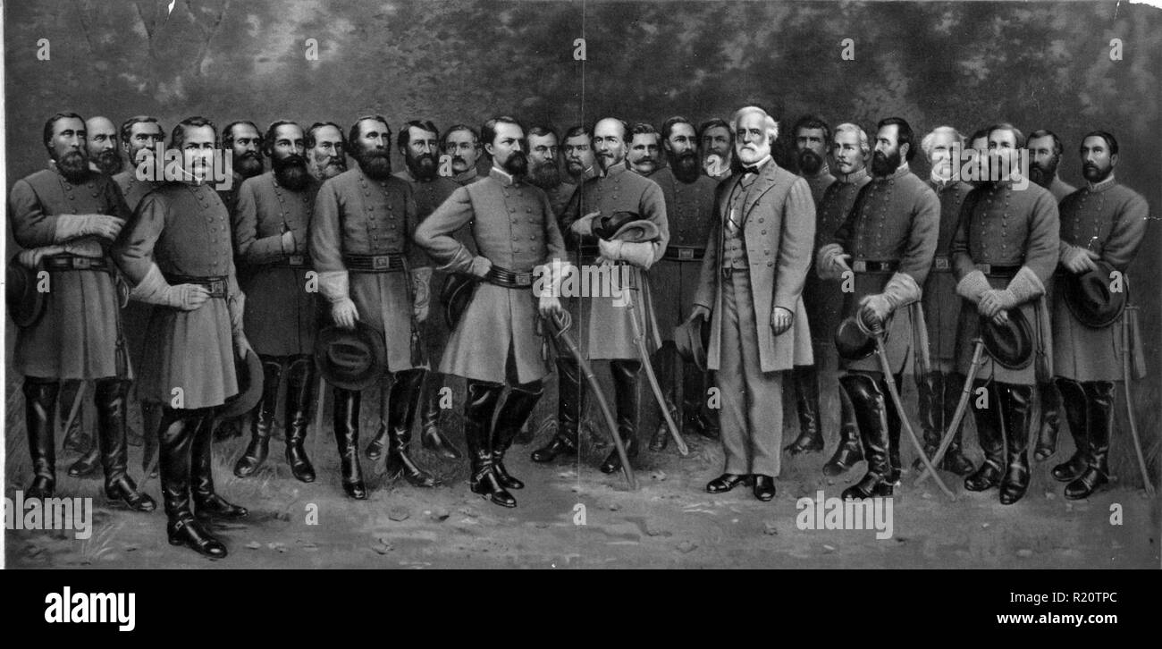 Group portrait of General Robert E. Lee (18071870) with his Generals