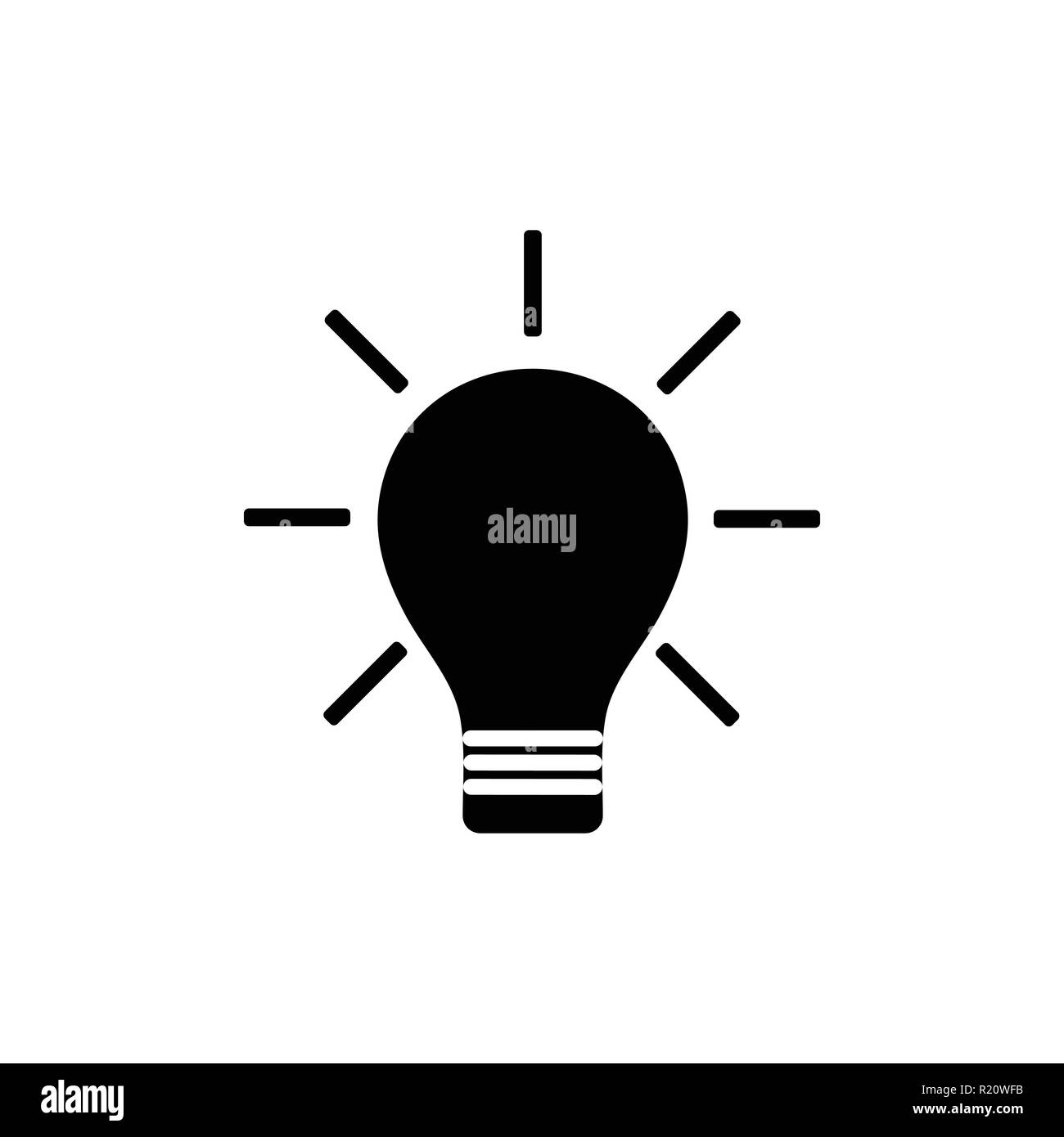 Light bulb flat sign, simple design. Vector illustration Stock Vector ...