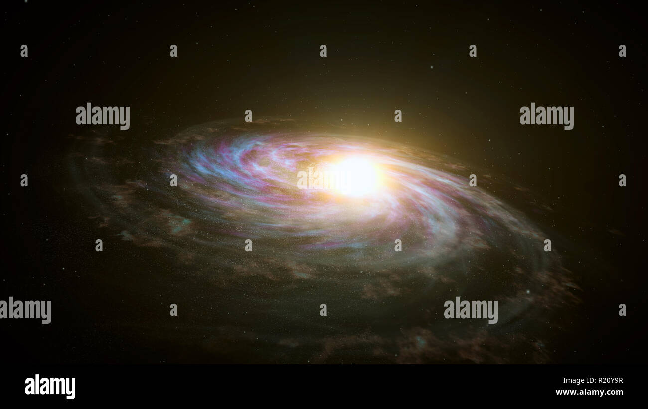 Space exploration - Milky Way galaxy. Cosmos 3D illustration. Stock Photo