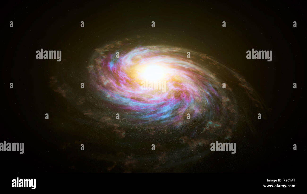 Space exploration - Milky Way galaxy. Cosmos 3D illustration. Stock Photo