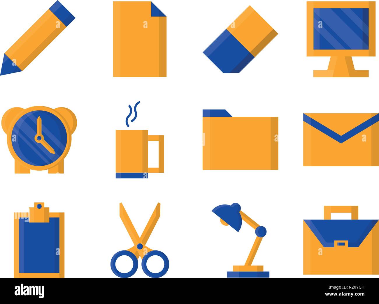 Office Icon Set on white background Stock Vector Image & Art - Alamy
