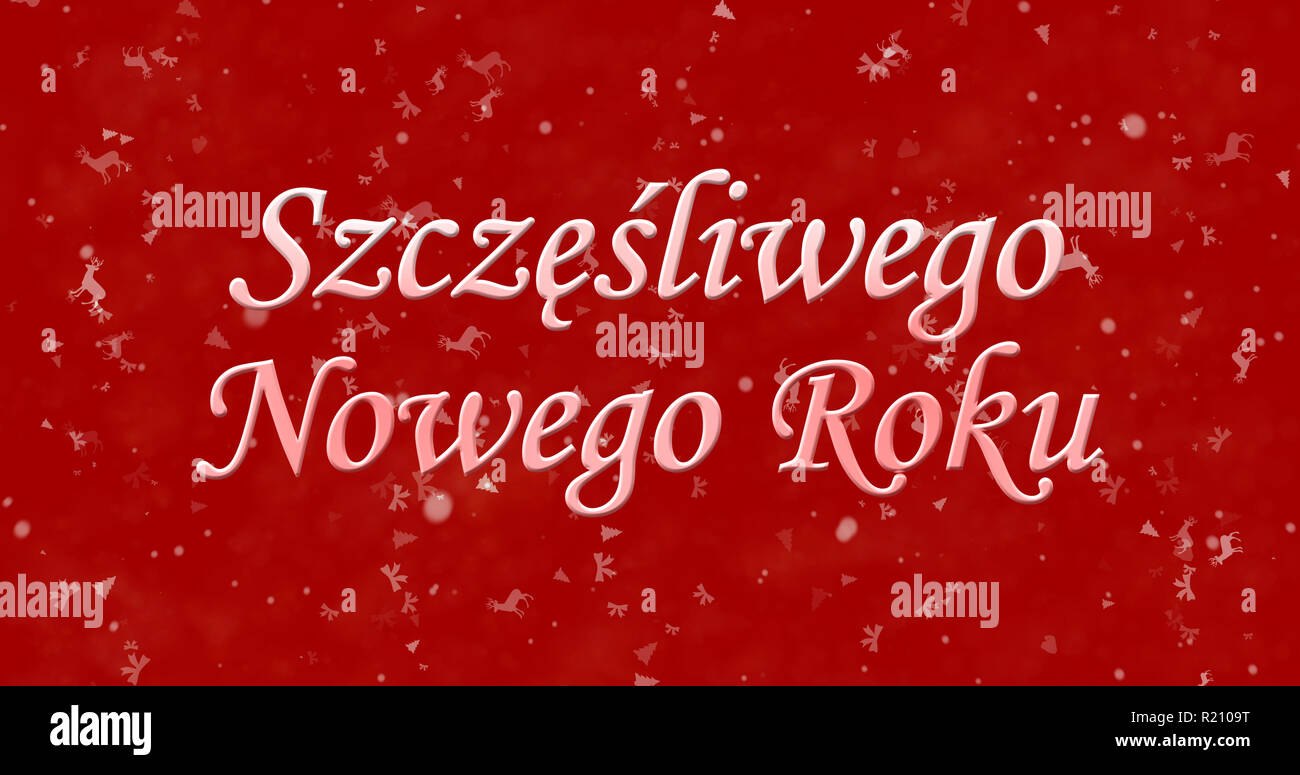 Happy New Year text in Polish "Szczesliwego Nowego Roku" on red background  Stock Photo - Alamy