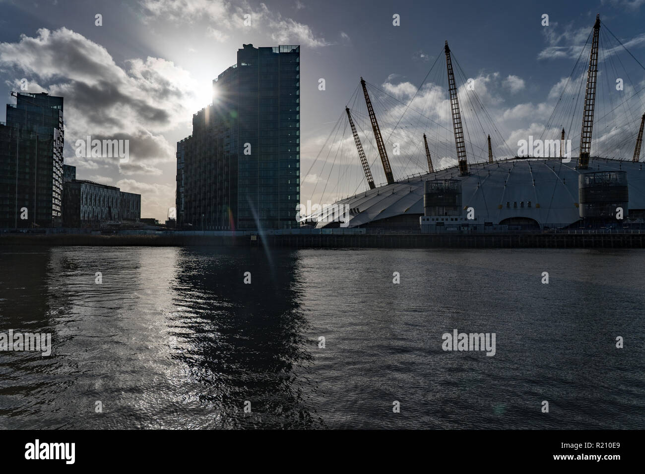 The O2 Arena. From the Open City Thames Architecture Tour East. Photo date: Saturday, November 10, 2018. Photo: Roger Garfield/Alamy Stock Photo