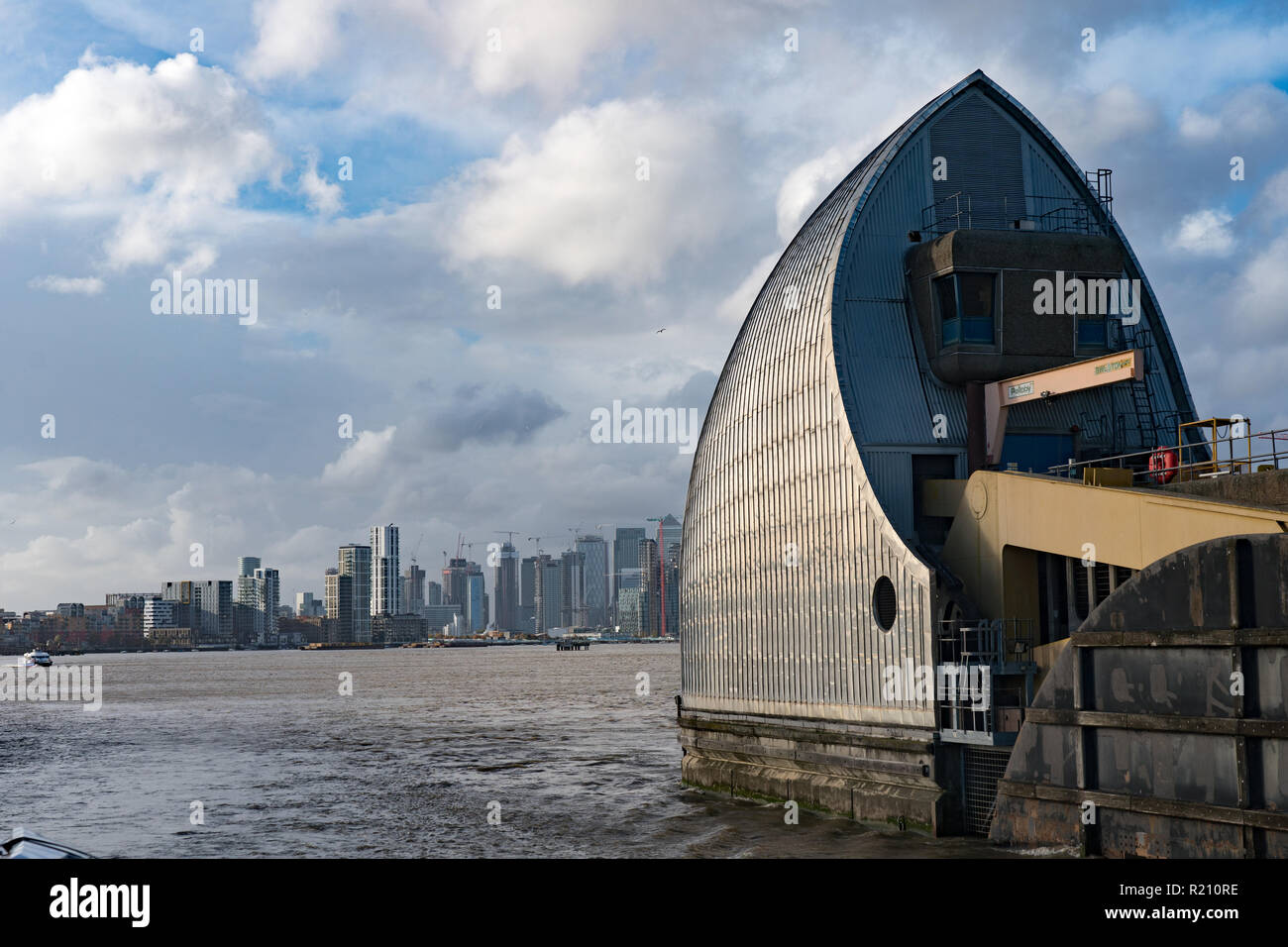 The Thames Barrier. From the Open City Thames Architecture Tour East. Photo date: Saturday, November 10, 2018. Photo: Roger Garfield/Alamy Stock Photo