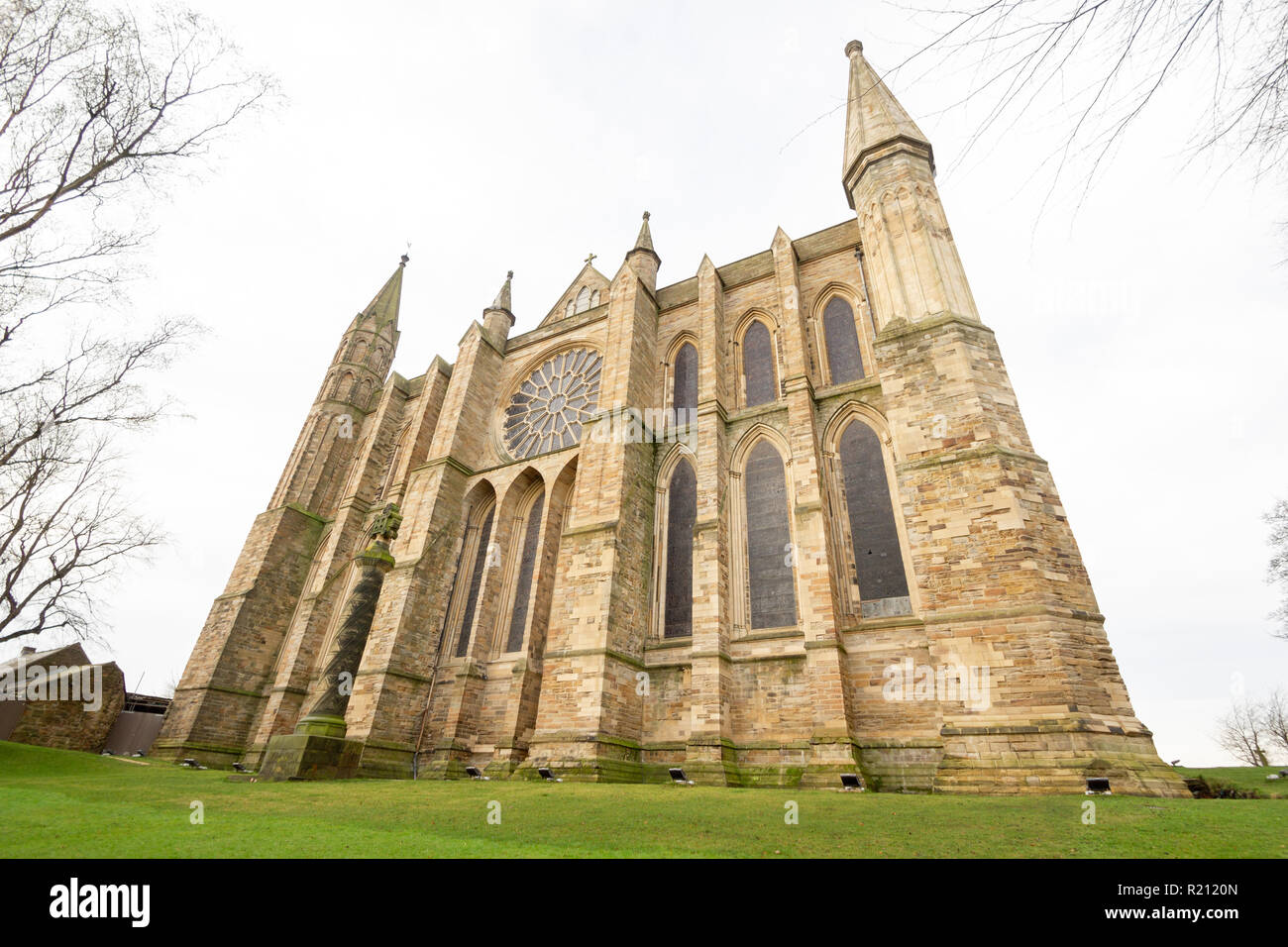 Durham/England - January 5th 2013: Wide angle photo of Durham cathedral Stock Photo