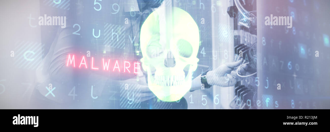 Composite image of virus background Stock Photo
